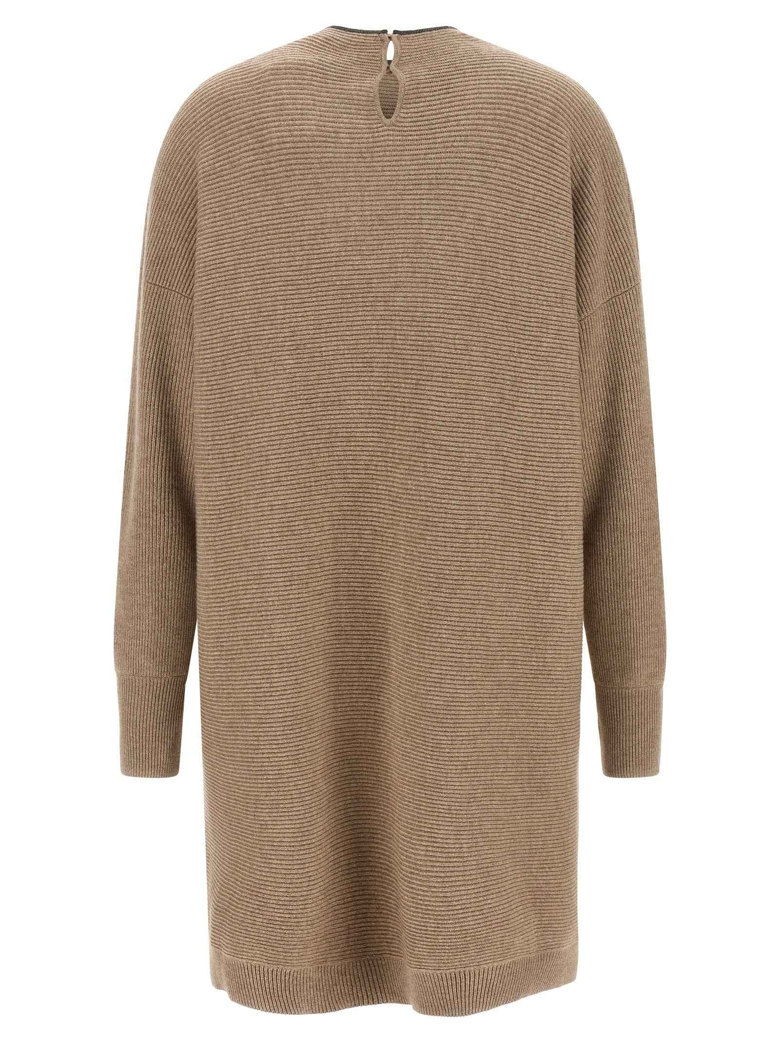 Brunello Cucinelli Beige Virgin Wool Short Dress