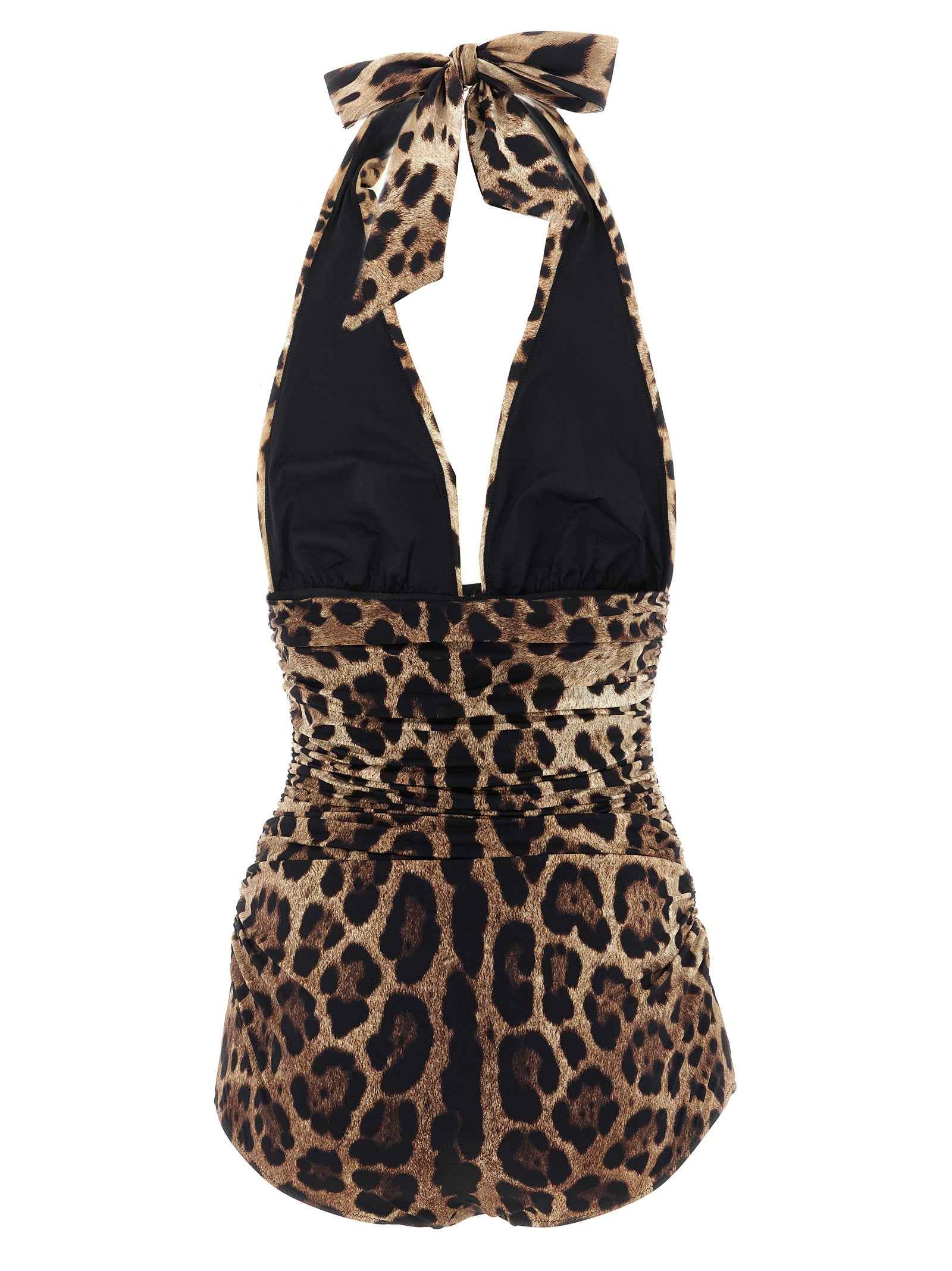 Dolce & Gabbana Brown Polyamide One-Piece Swimsuit