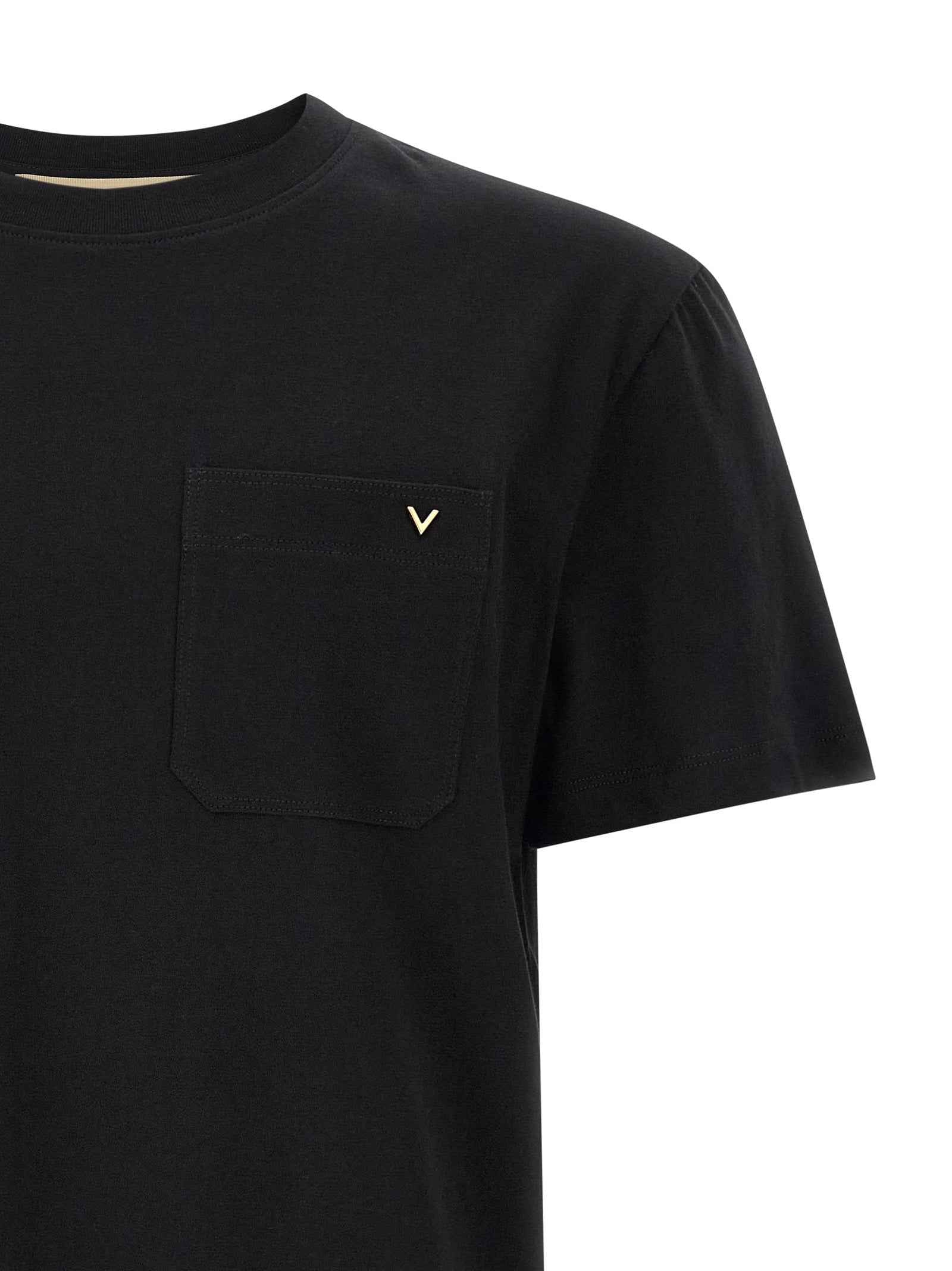 Valentino Garavani Black Cotton T-Shirt