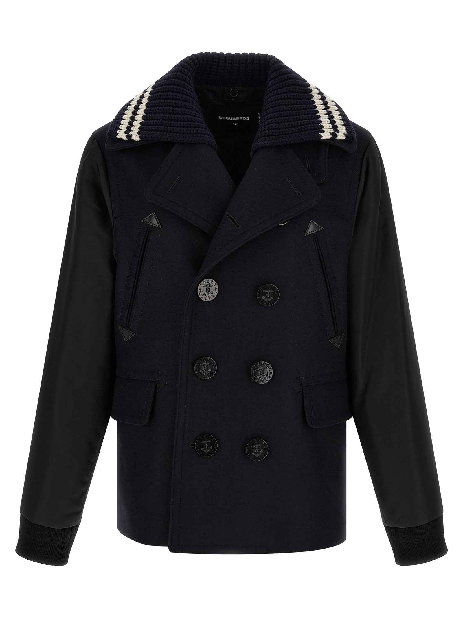 Dsquared² Blue Wool Coat