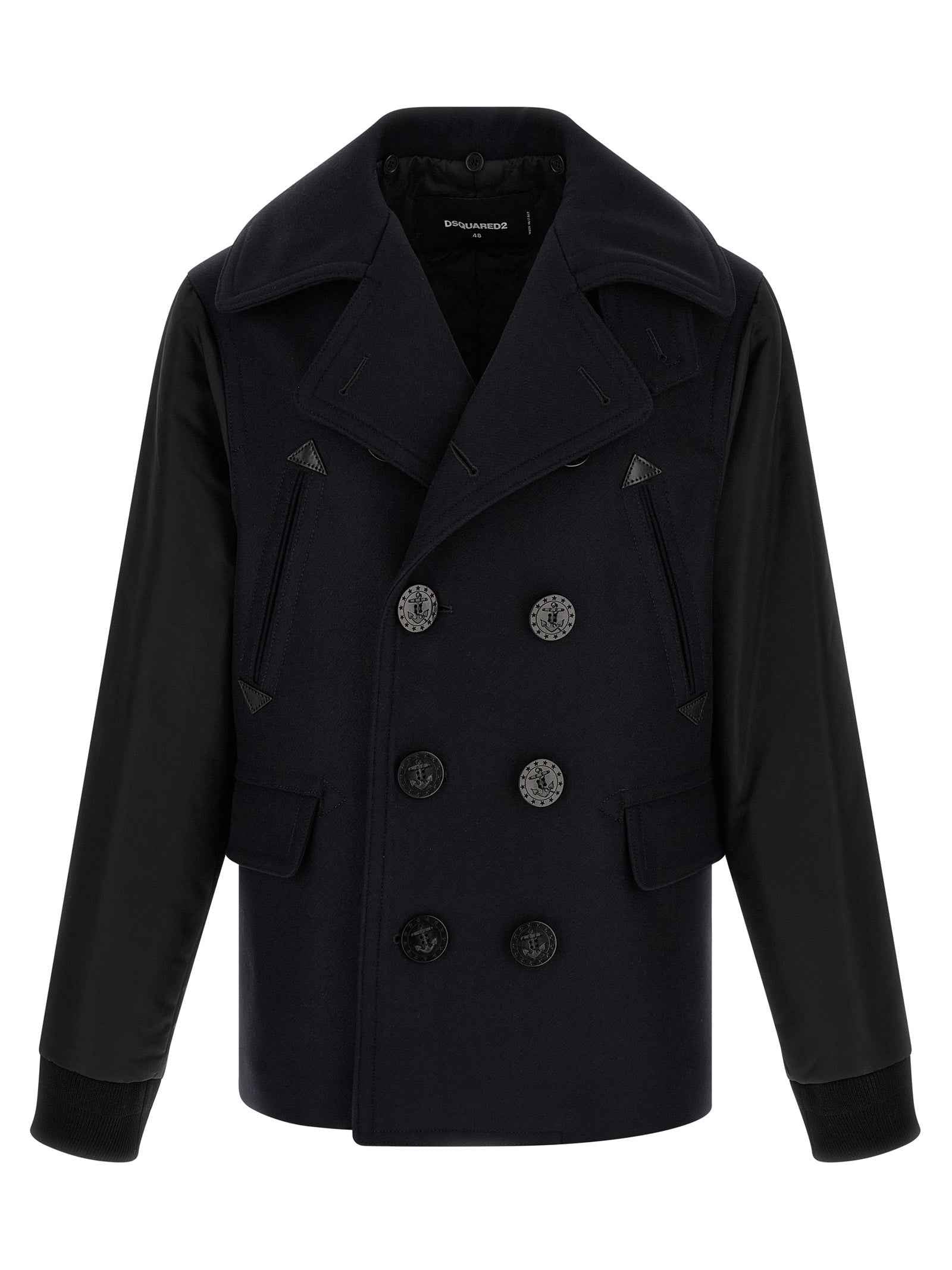 Dsquared² Blue Wool Coat