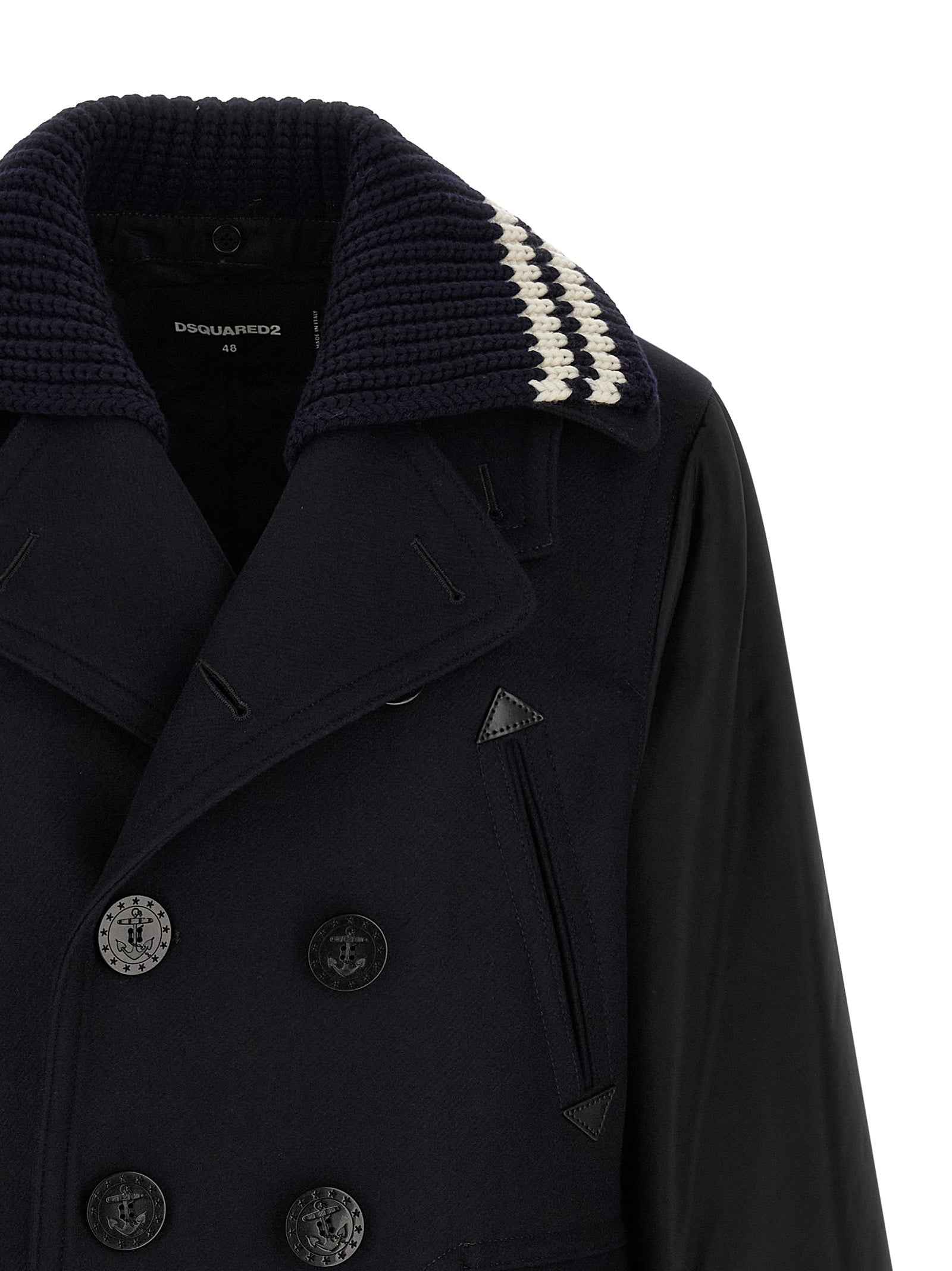 Dsquared² Blue Wool Coat