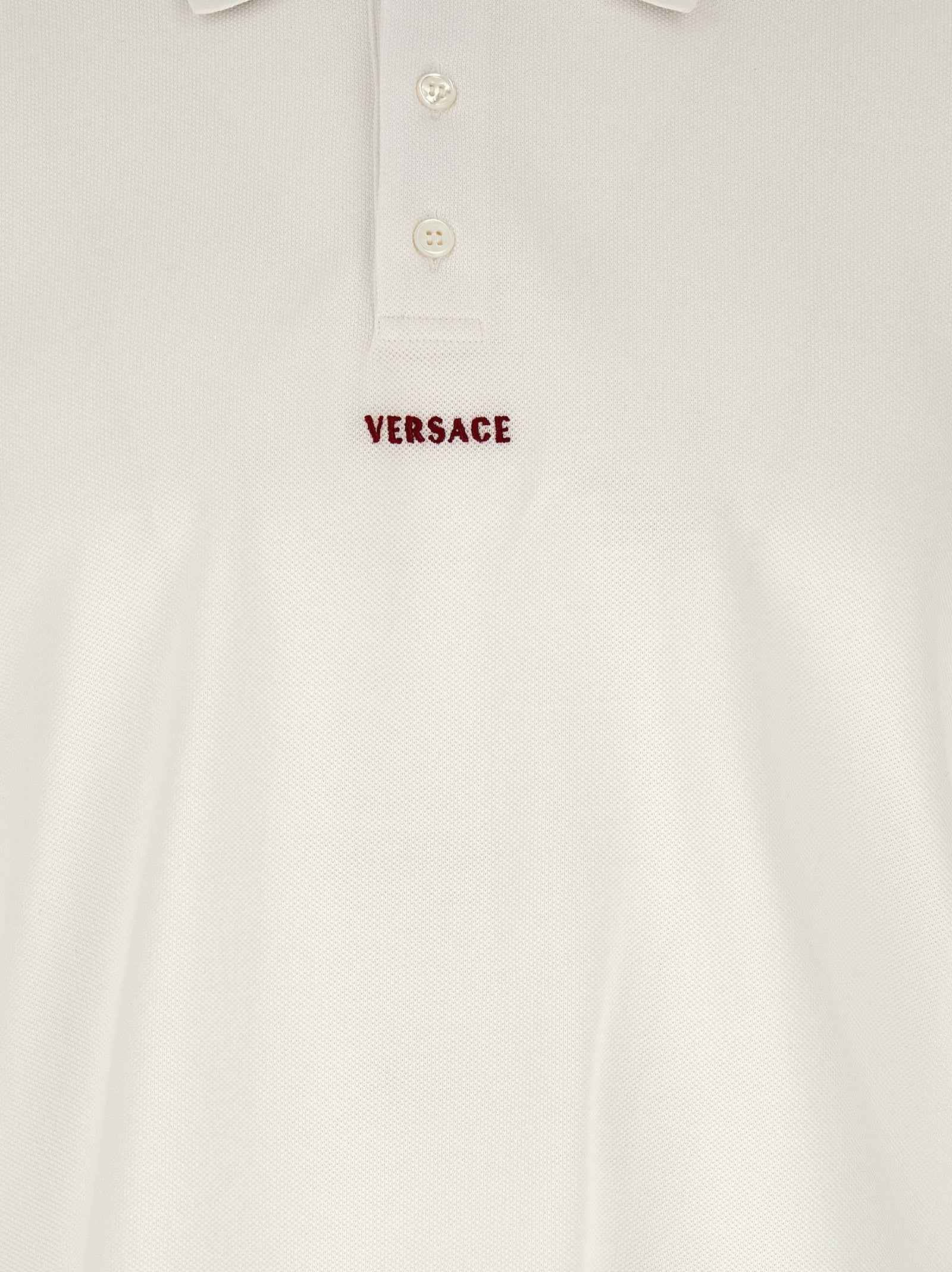 Versace White Cotton Polo Shirt