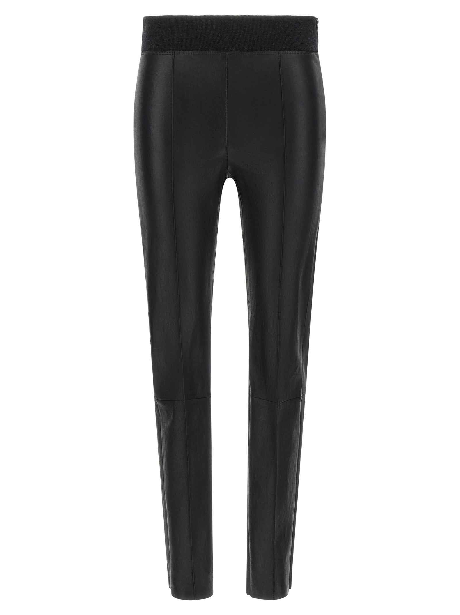 Brunello Cucinelli Black Lamb Leather Leggings
