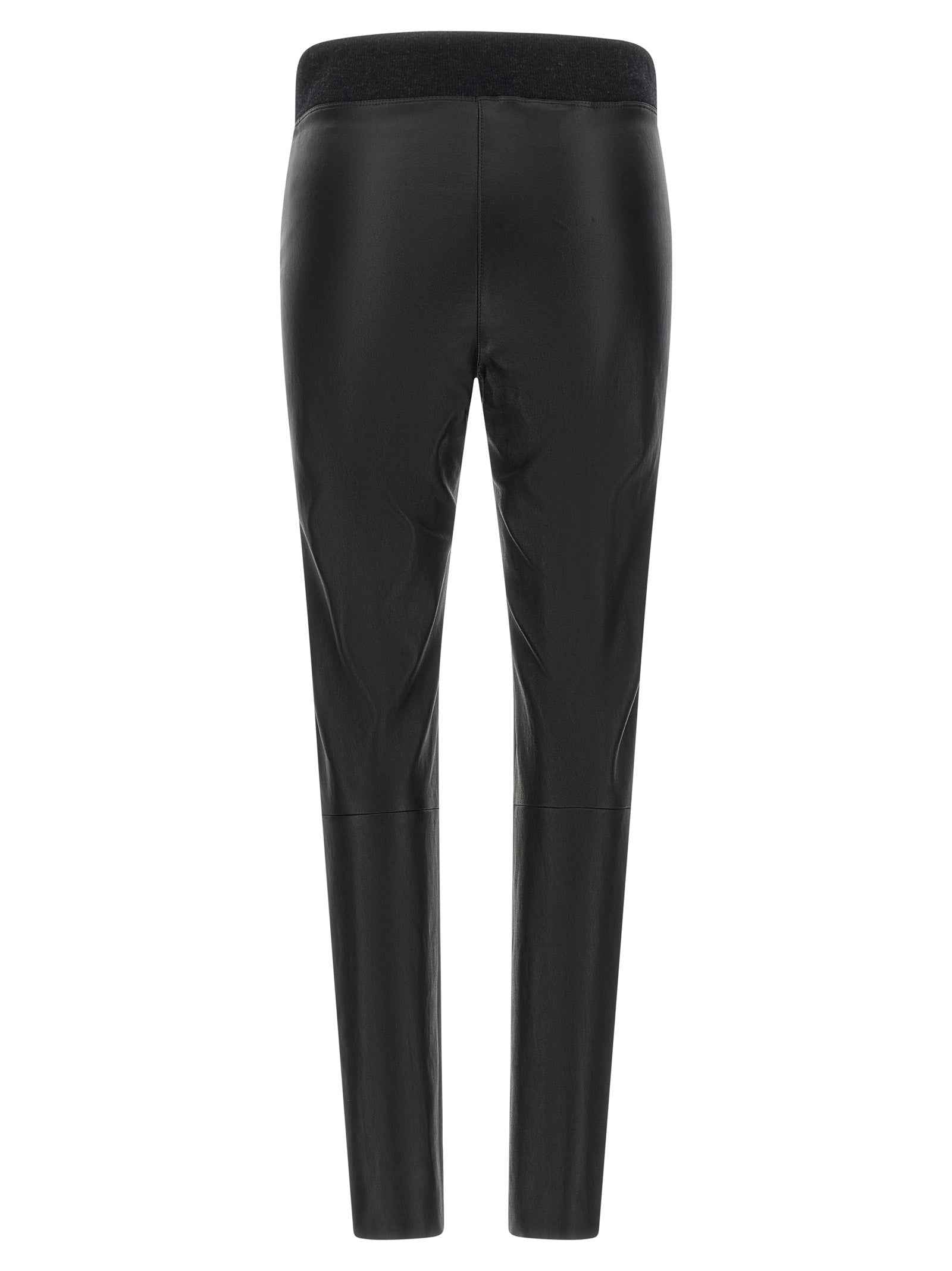 Brunello Cucinelli Black Lamb Leather Leggings