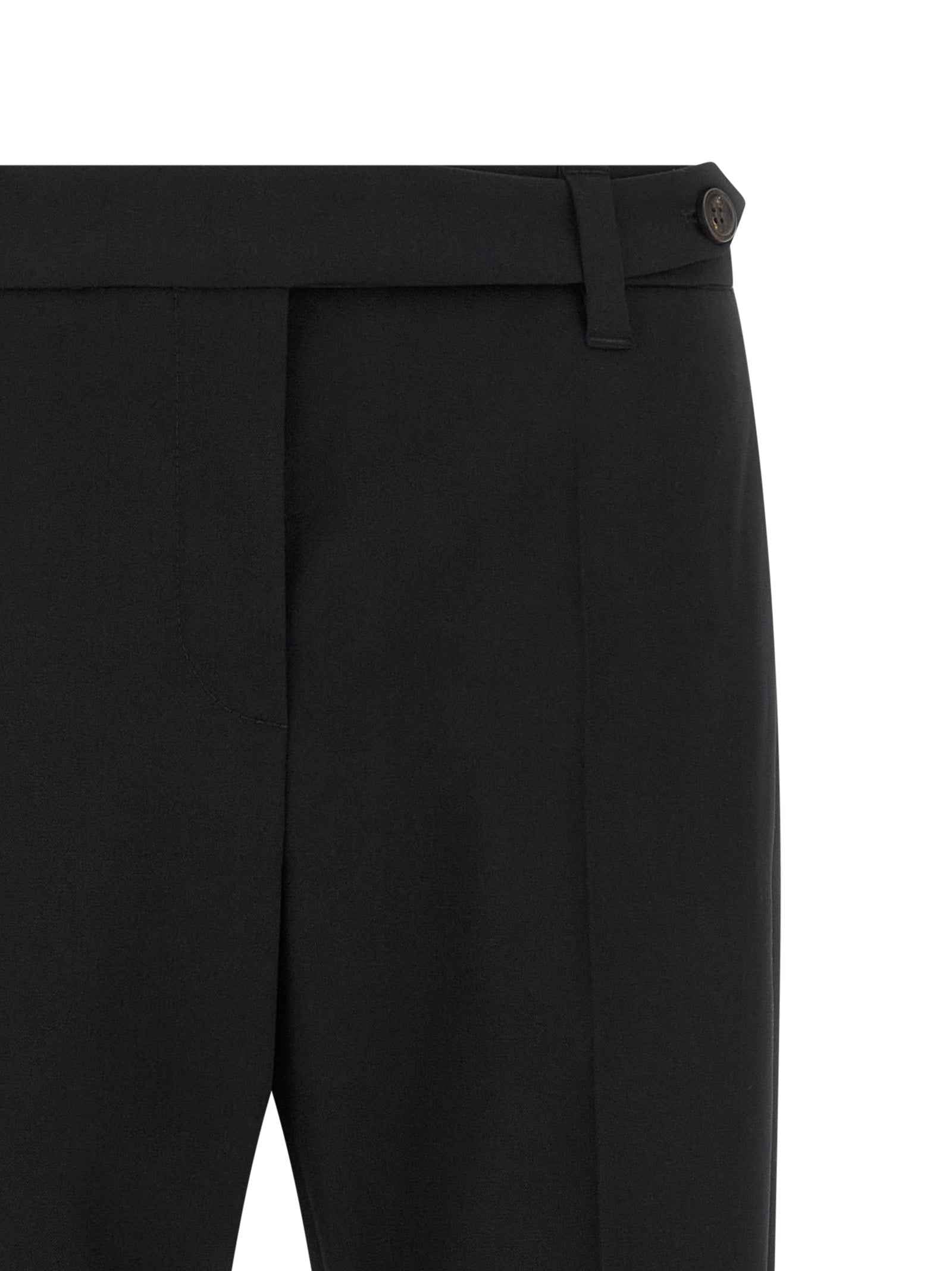 Brunello Cucinelli Black Virgin Wool Dress Pants