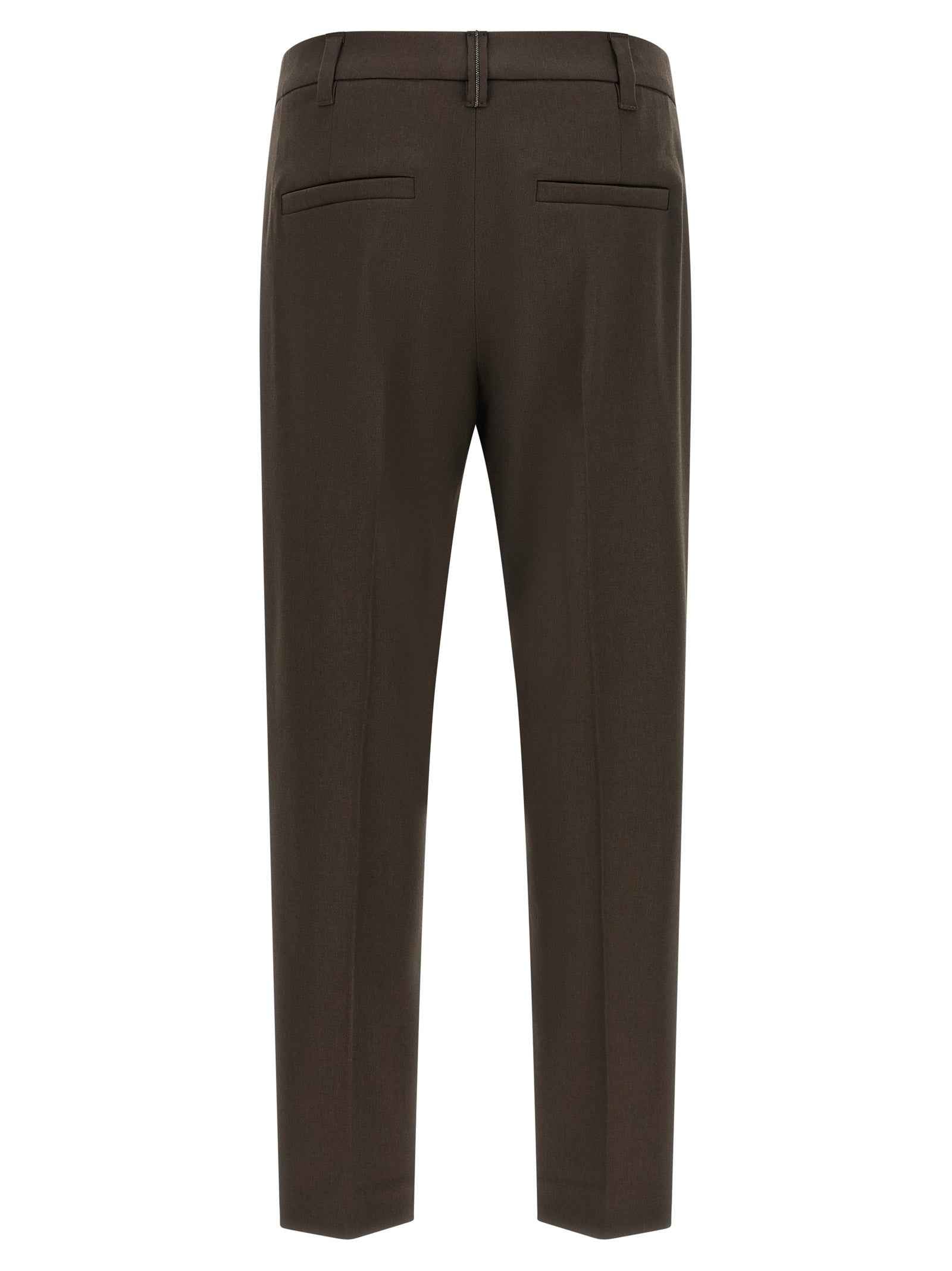 Brunello Cucinelli Brown Virgin Wool Dress Pants