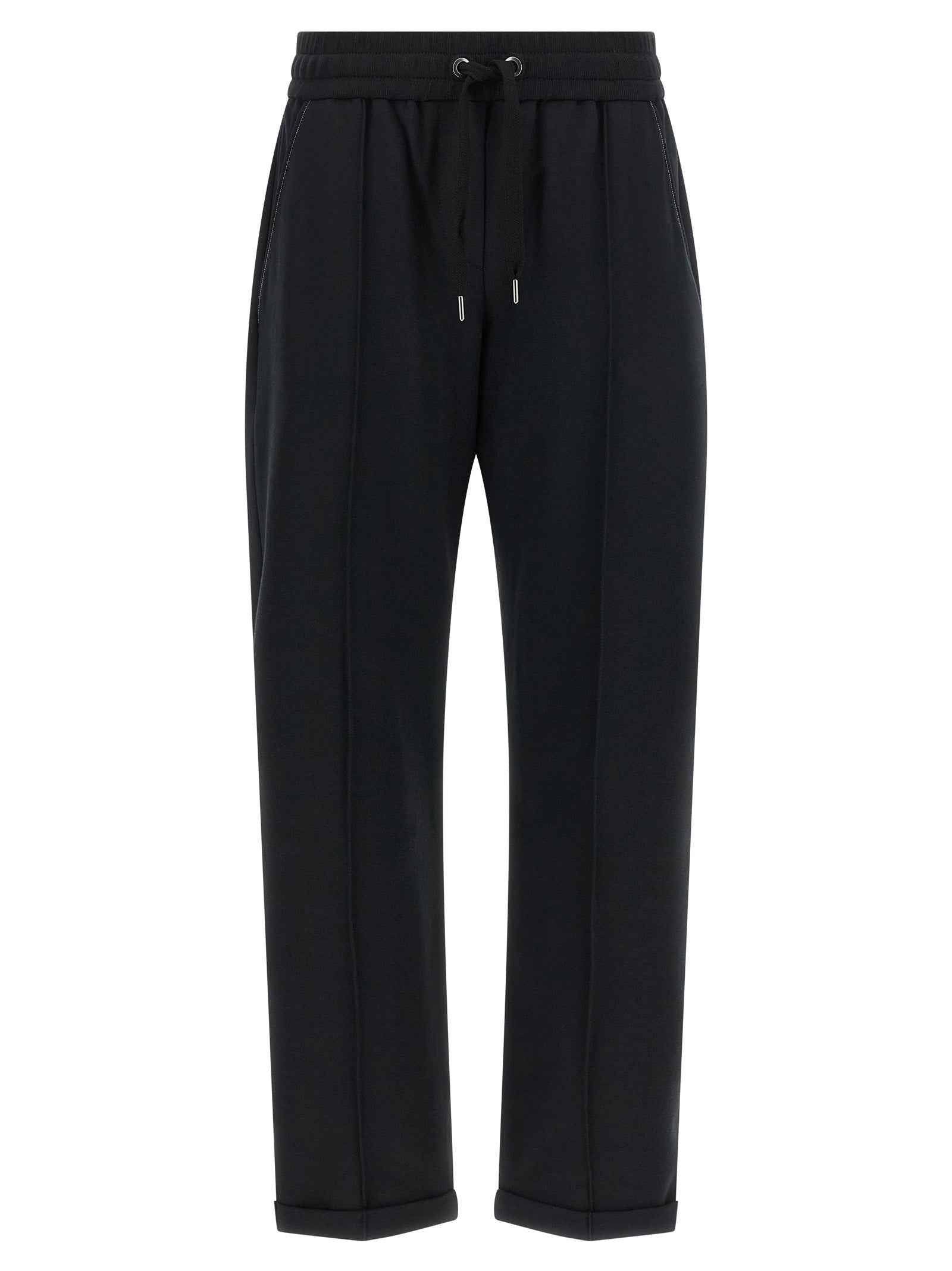 Brunello Cucinelli Black Cotton Joggers (Workout Pants)