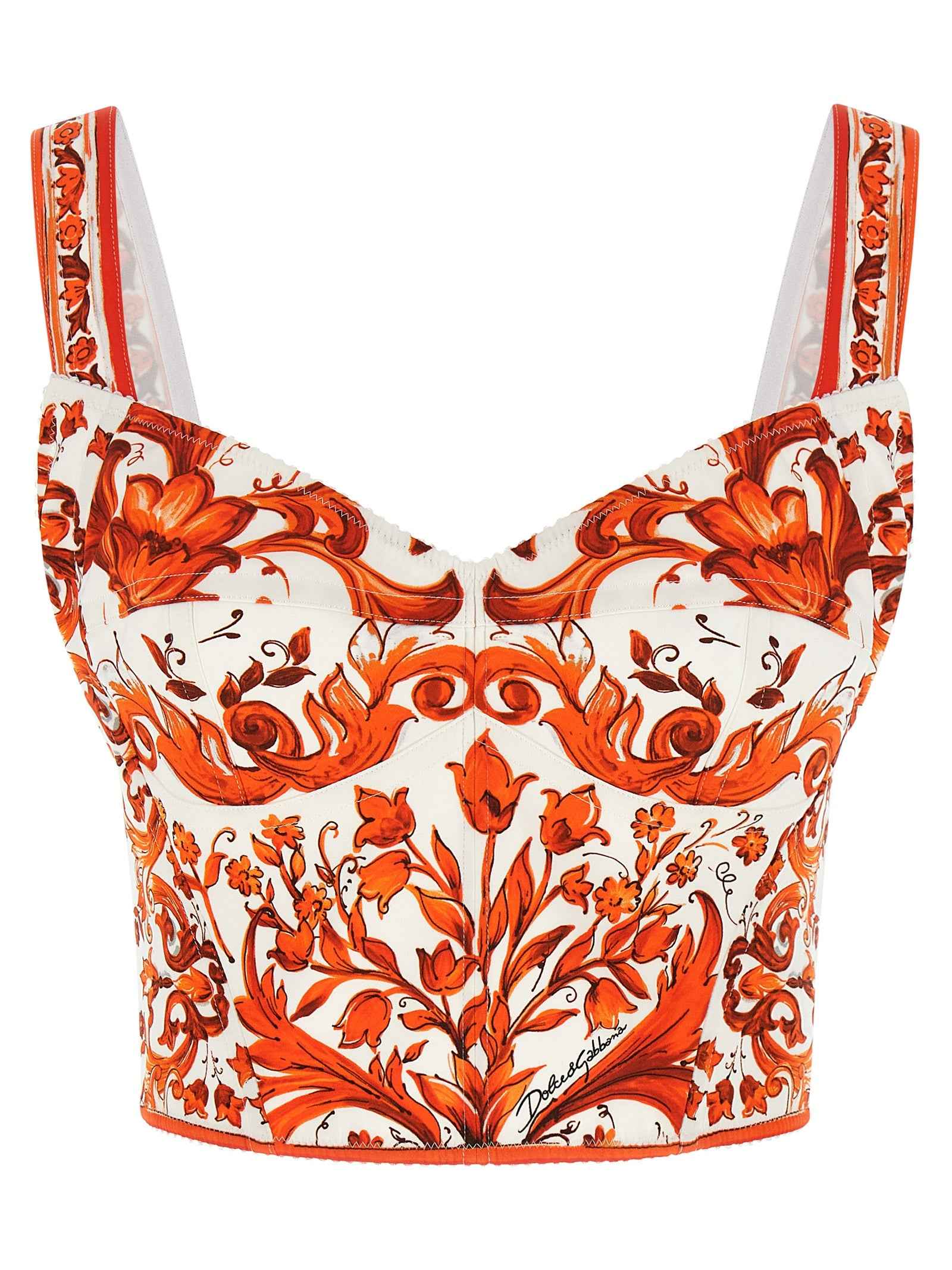 Dolce & Gabbana Orange Silk Blouse