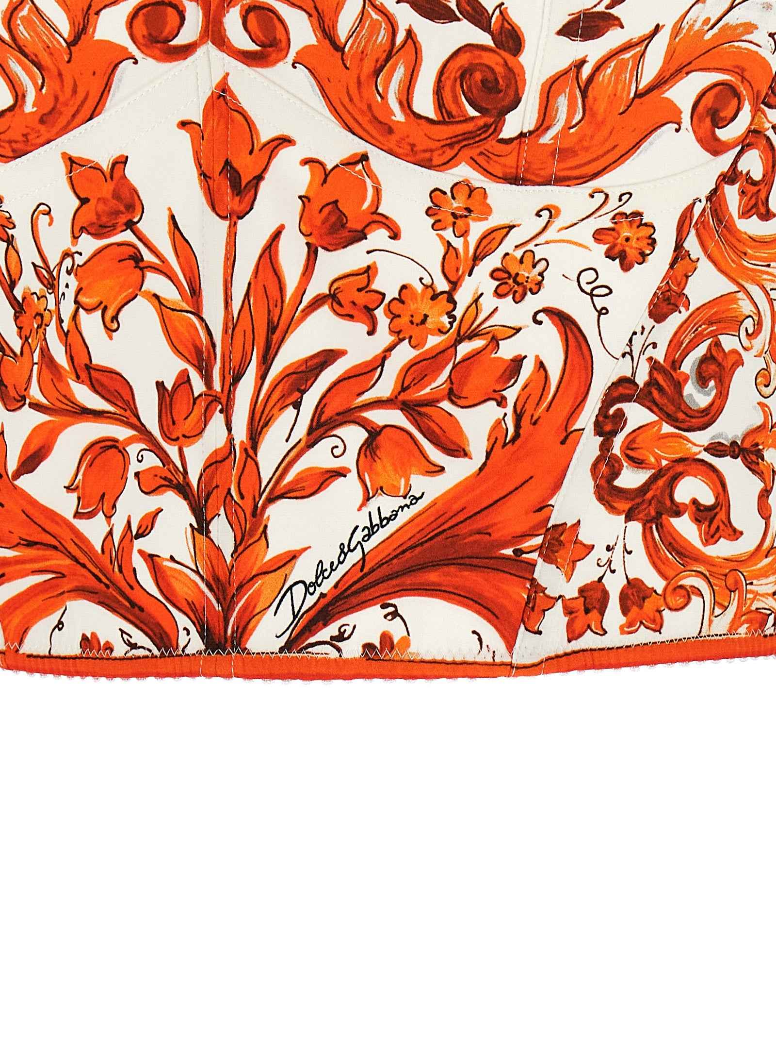 Dolce & Gabbana Orange Silk Blouse