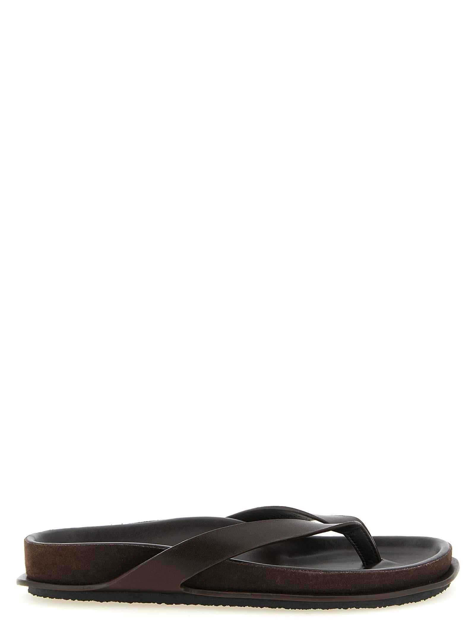 Jacquemus Brown Cowhide Slides