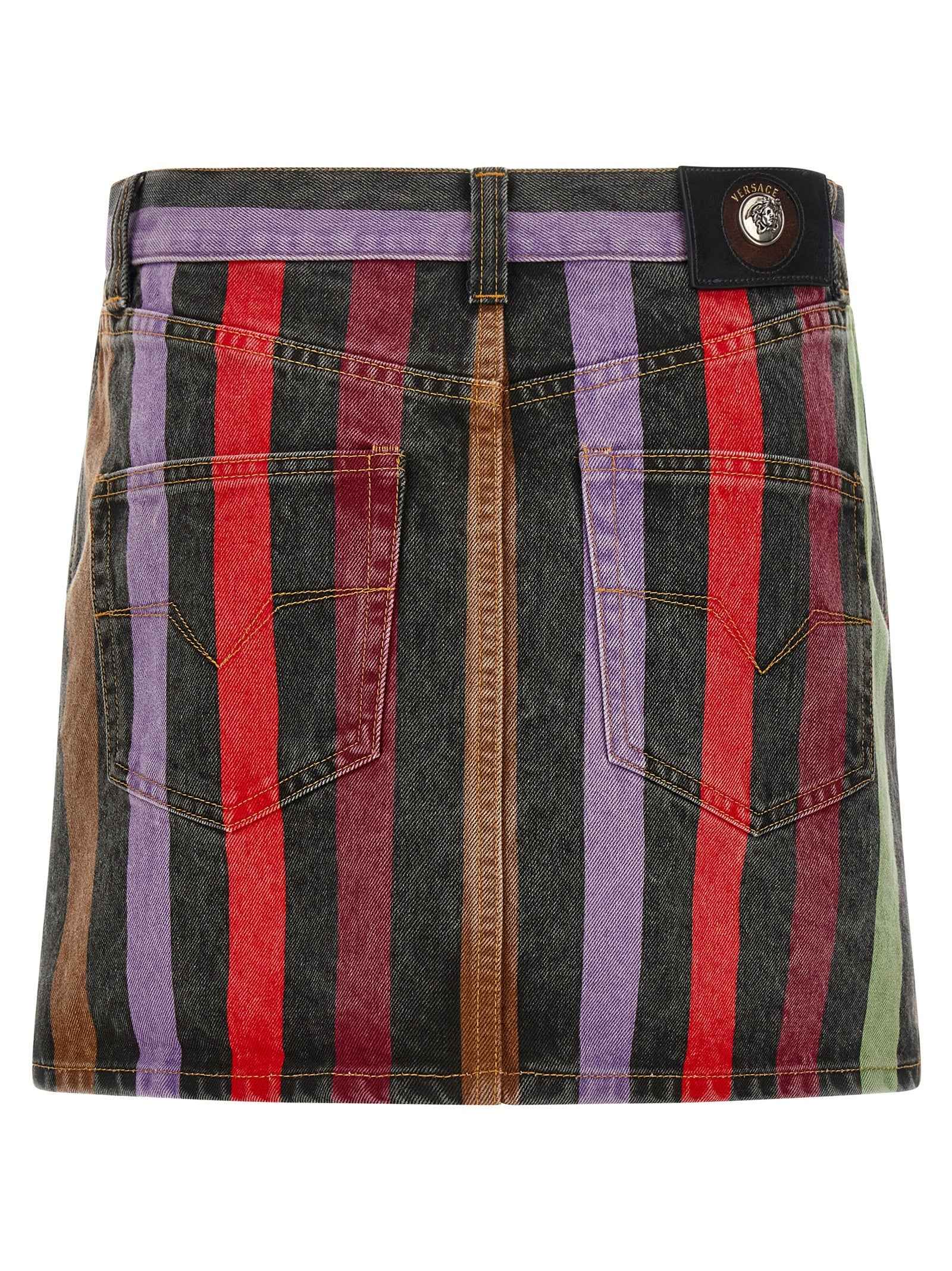 Versace Multicolor Cotton Long Skirt
