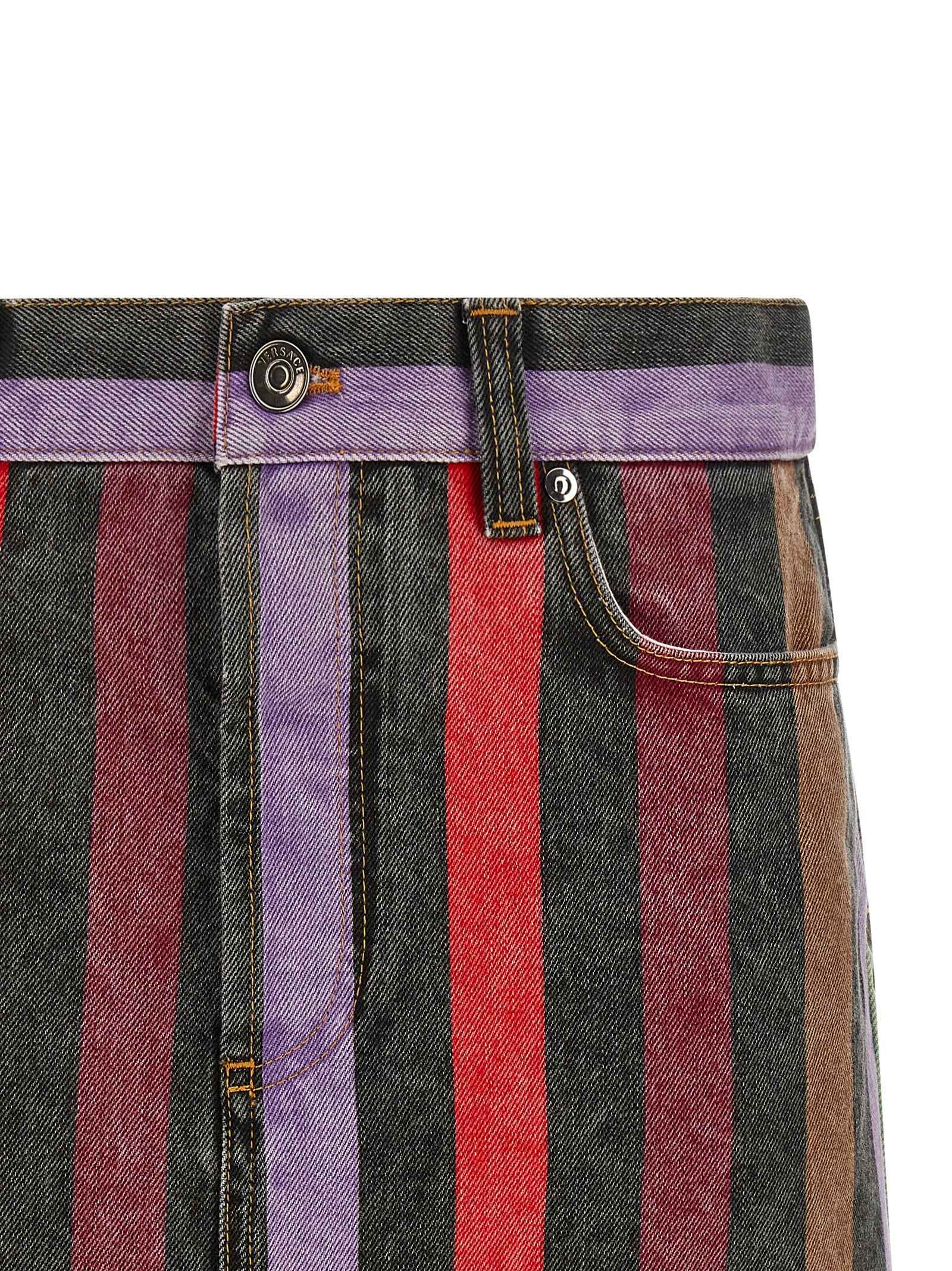 Versace Multicolor Cotton Long Skirt