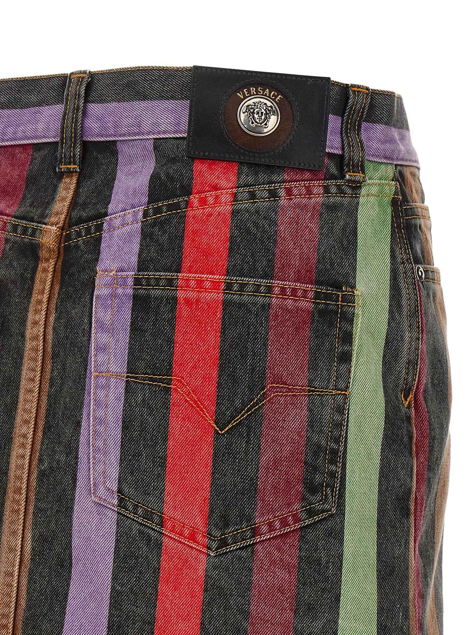 Versace Multicolor Cotton Long Skirt