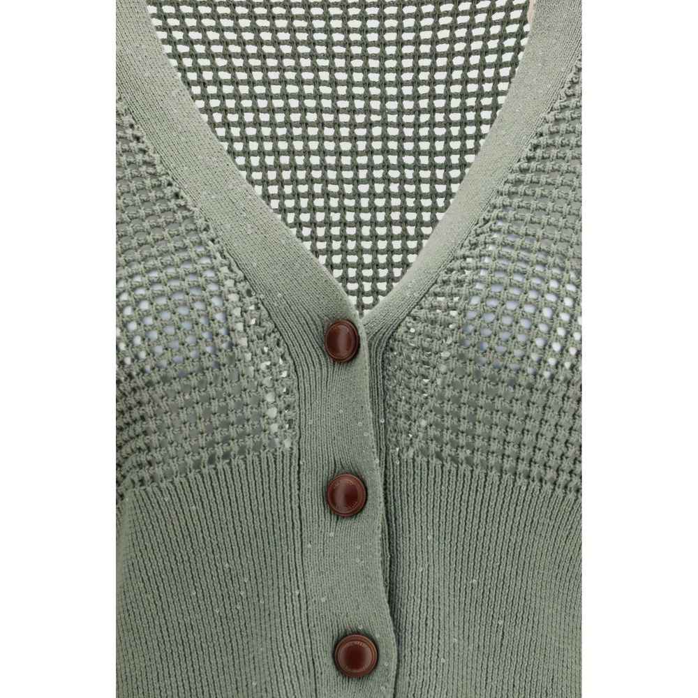 Brunello Cucinelli Bicolor Cotton Cardigan