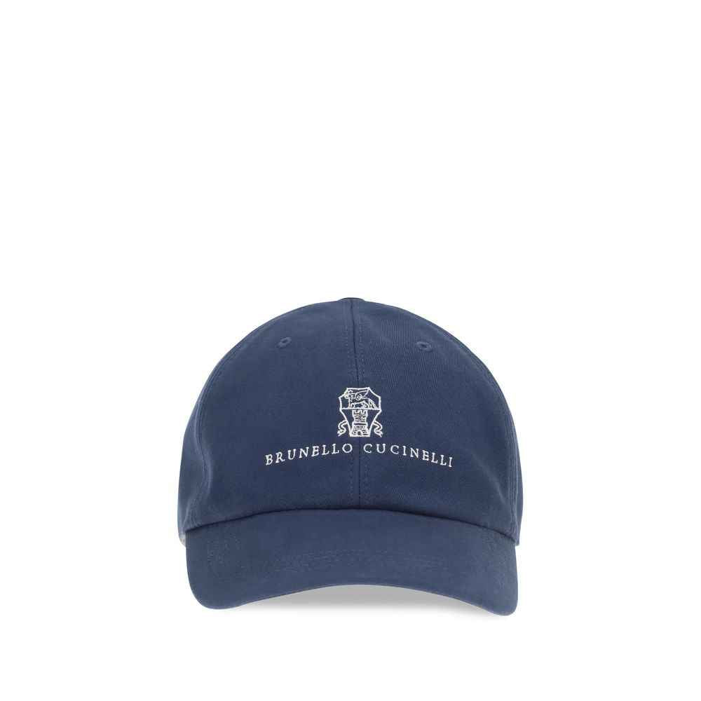 Brunello Cucinelli Blue Cotton Cap (Baseball Hat)