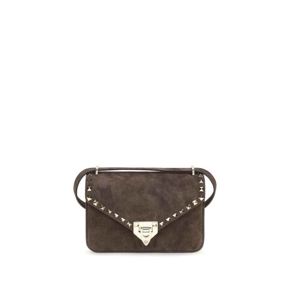 Valentino Garavani Brown Suede Leather Shoulder Bag
