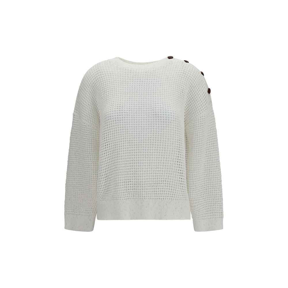 Brunello Cucinelli White Cotton Sweatshirt