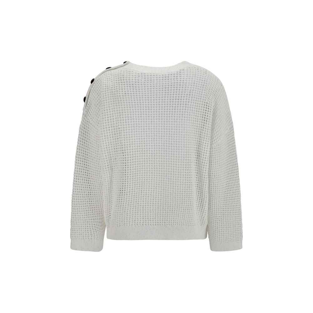 Brunello Cucinelli White Cotton Sweatshirt