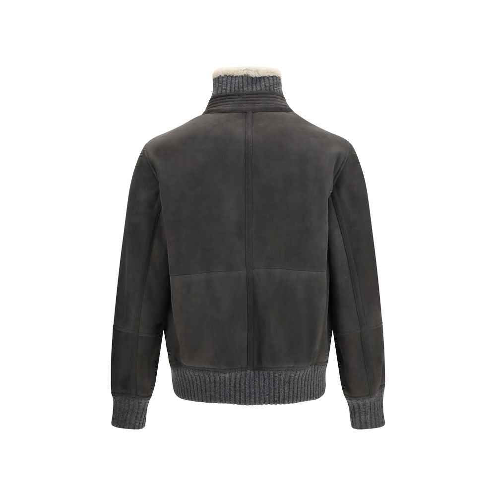 Brunello Cucinelli Gray Wool Oves Aries Full-Length Jacket