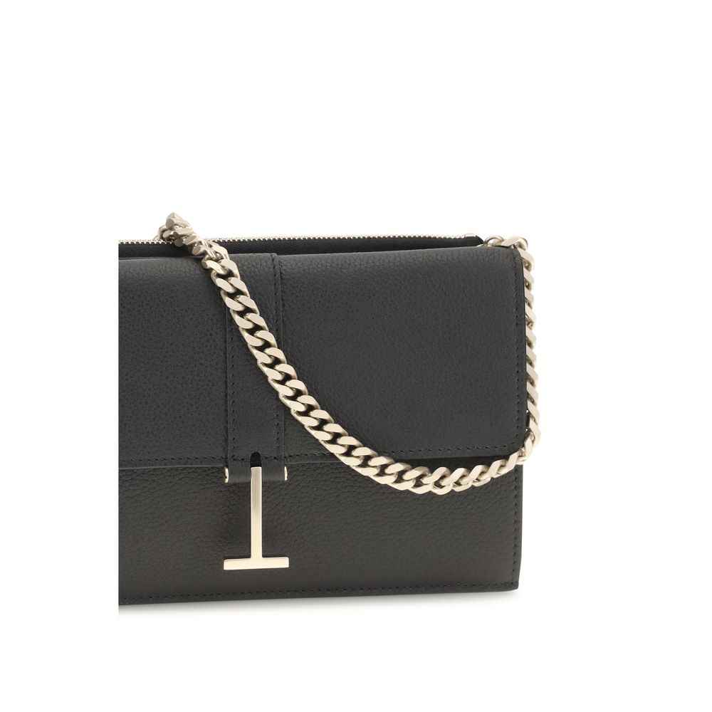 Tom Ford Black Calf Leather Bos Taurus Shoulder Bag