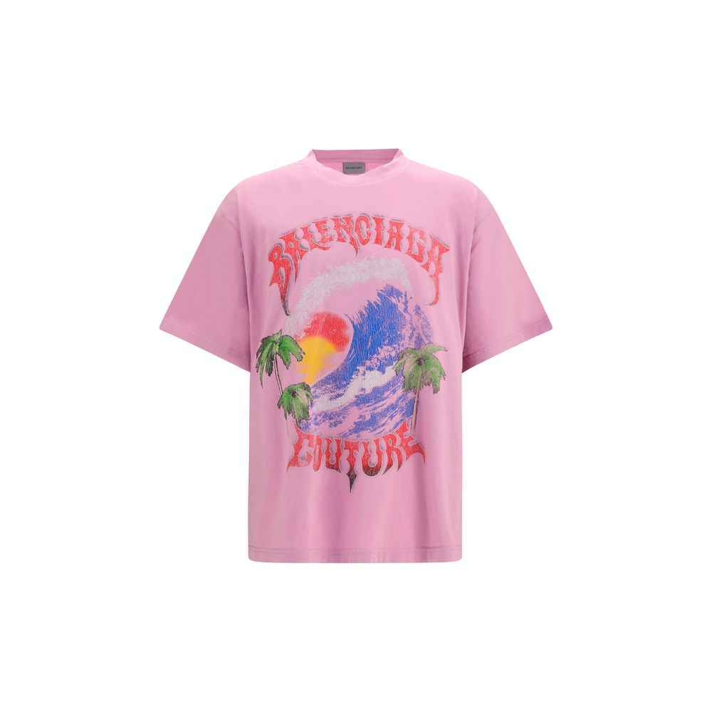 Balenciaga Purple Cotton T-Shirt