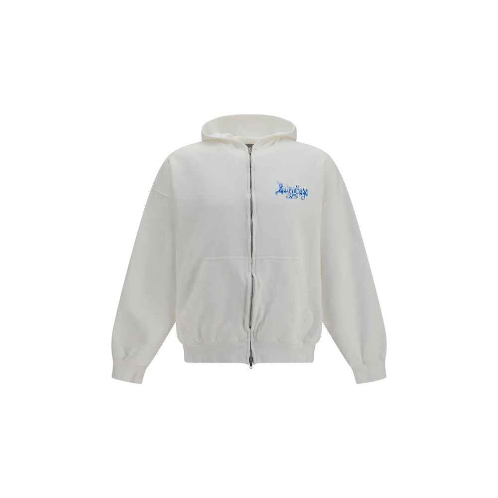 Balenciaga White Cotton Sweatshirt