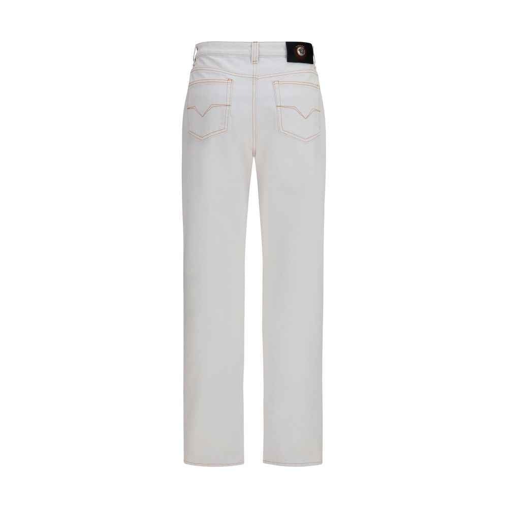 Versace White Cotton High-Waisted Jean