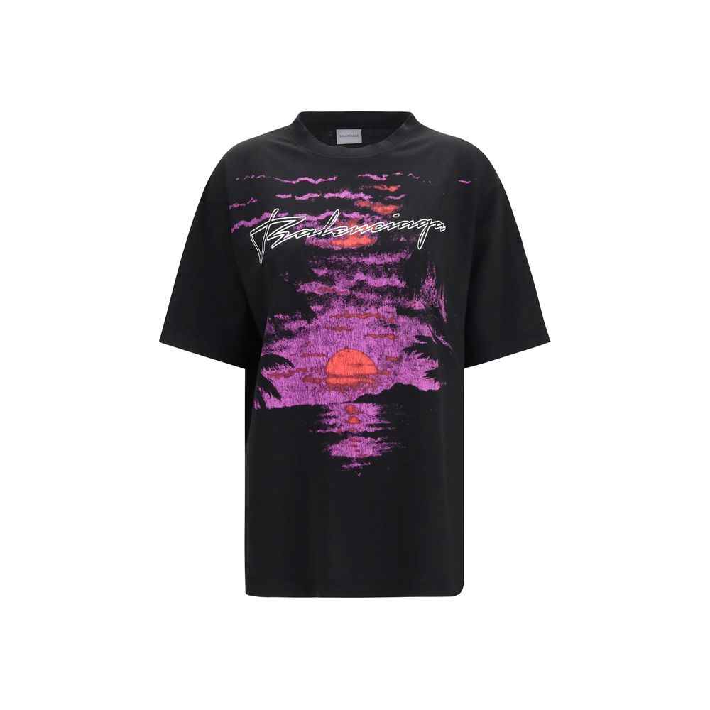 Balenciaga Black Cotton T-Shirt