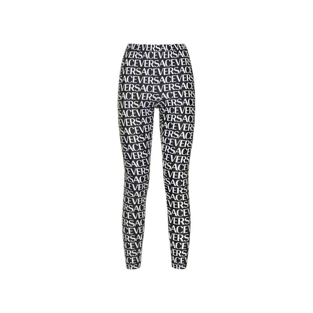 Versace Black Elastane Leggings