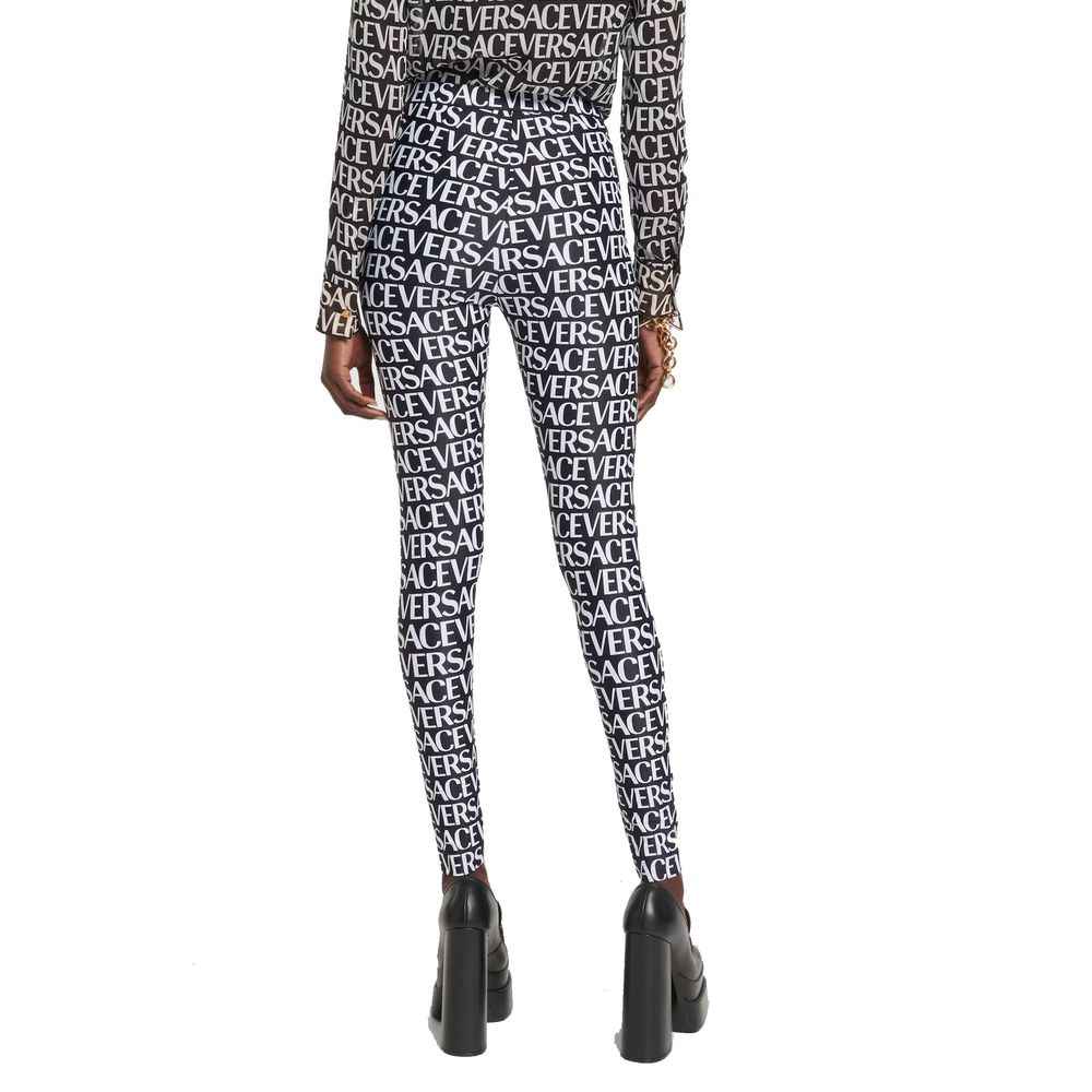 Versace Black Elastane Leggings
