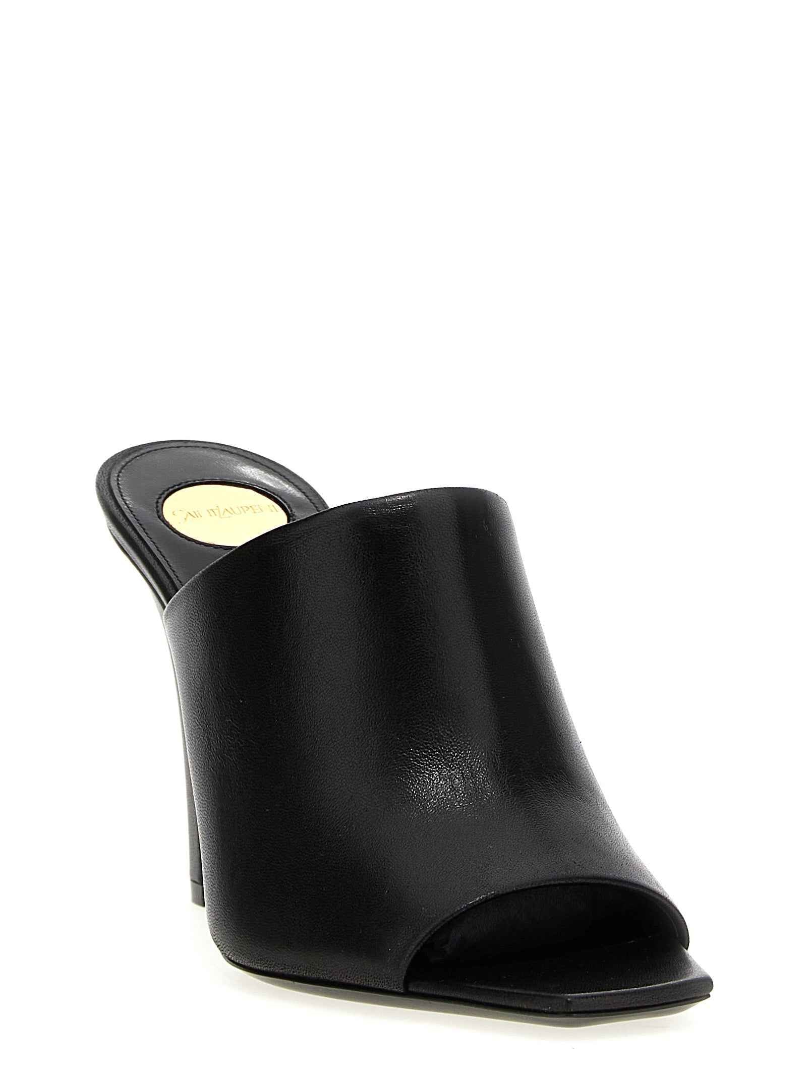 Saint Laurent Black Leather Stiletto Heel Sandals