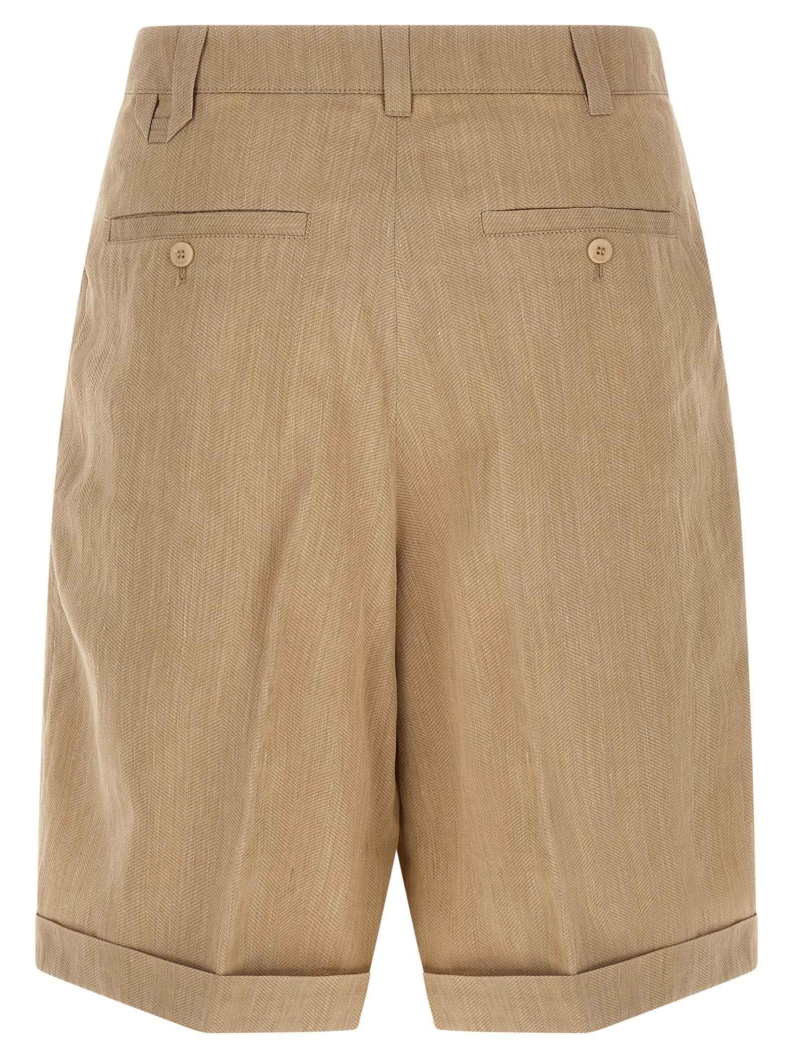 Jacquemus Beige Linen Bermuda Shorts
