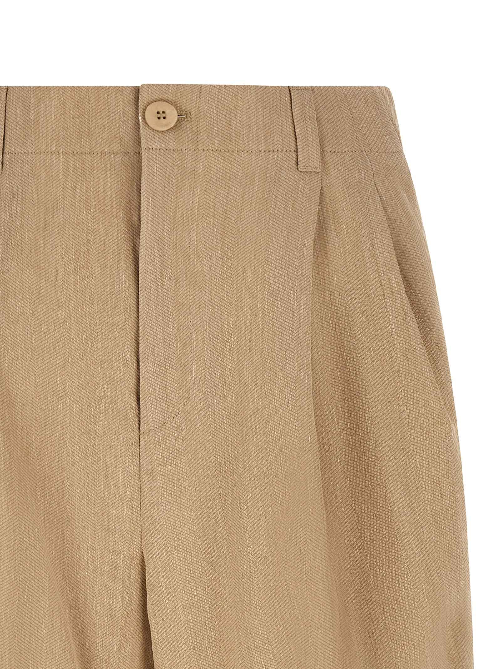 Jacquemus Beige Linen Bermuda Shorts