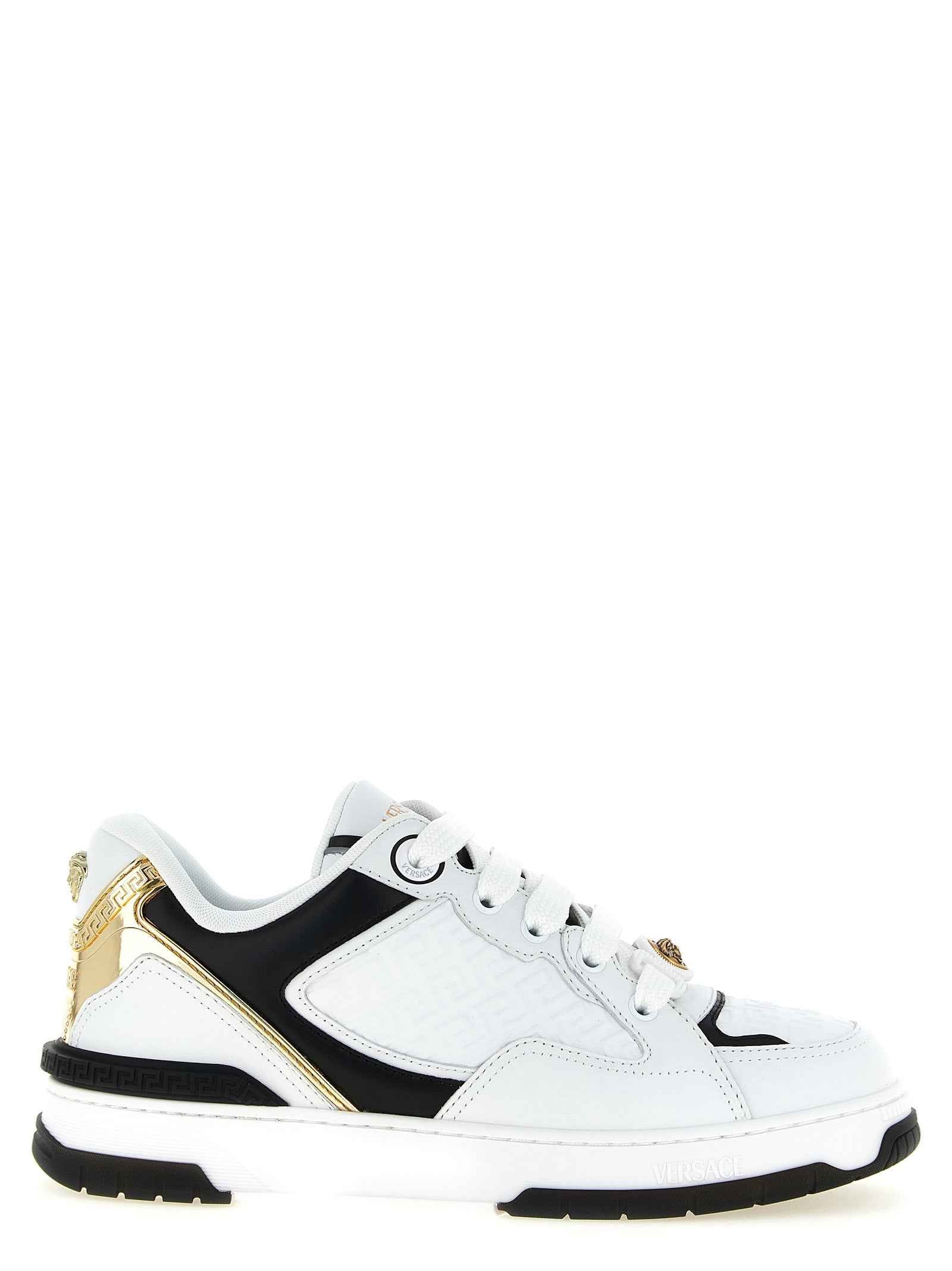 Versace Bicolor Leather Low Top Sneakers