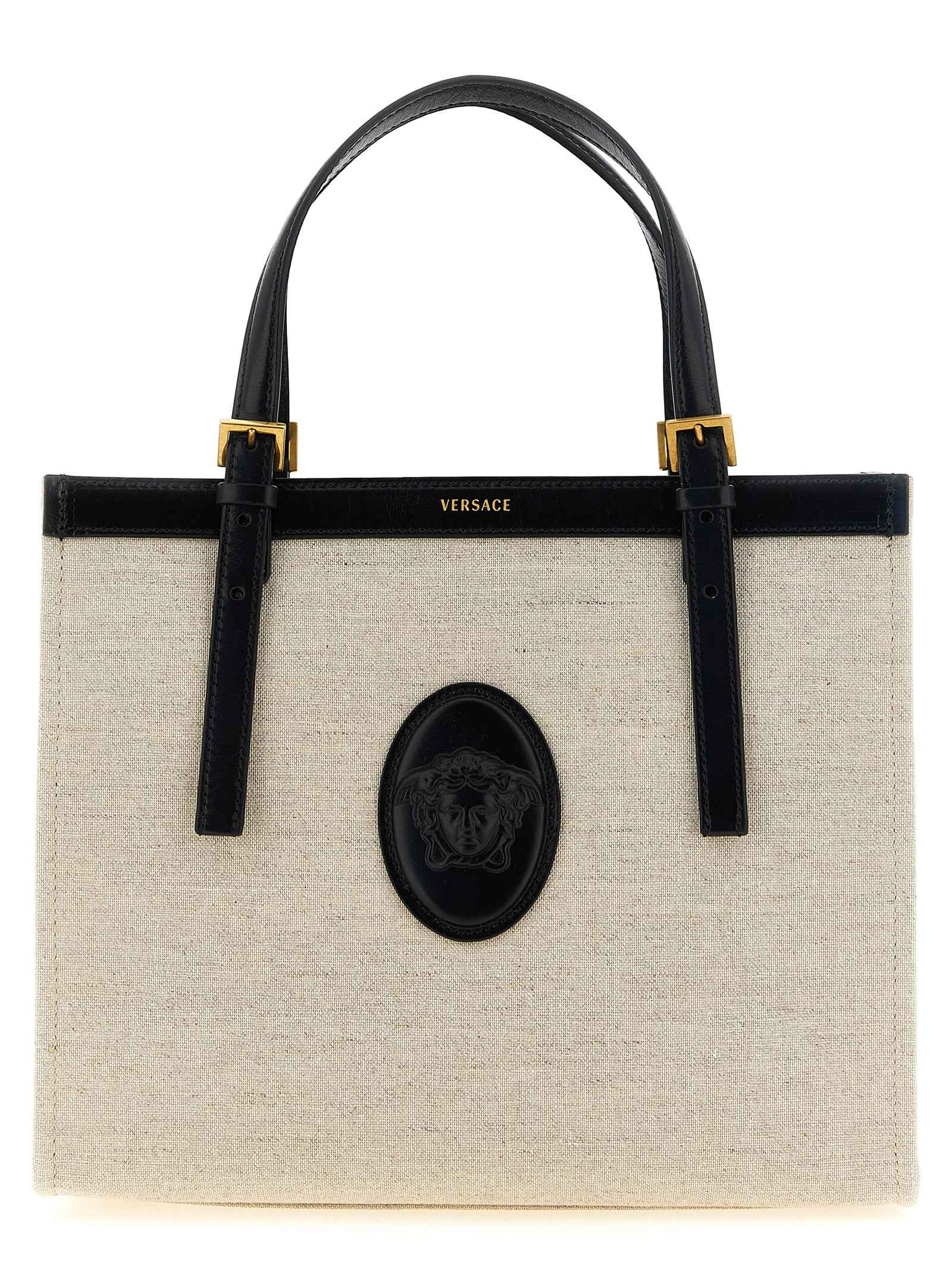 Versace Beige Leather Tote Bag