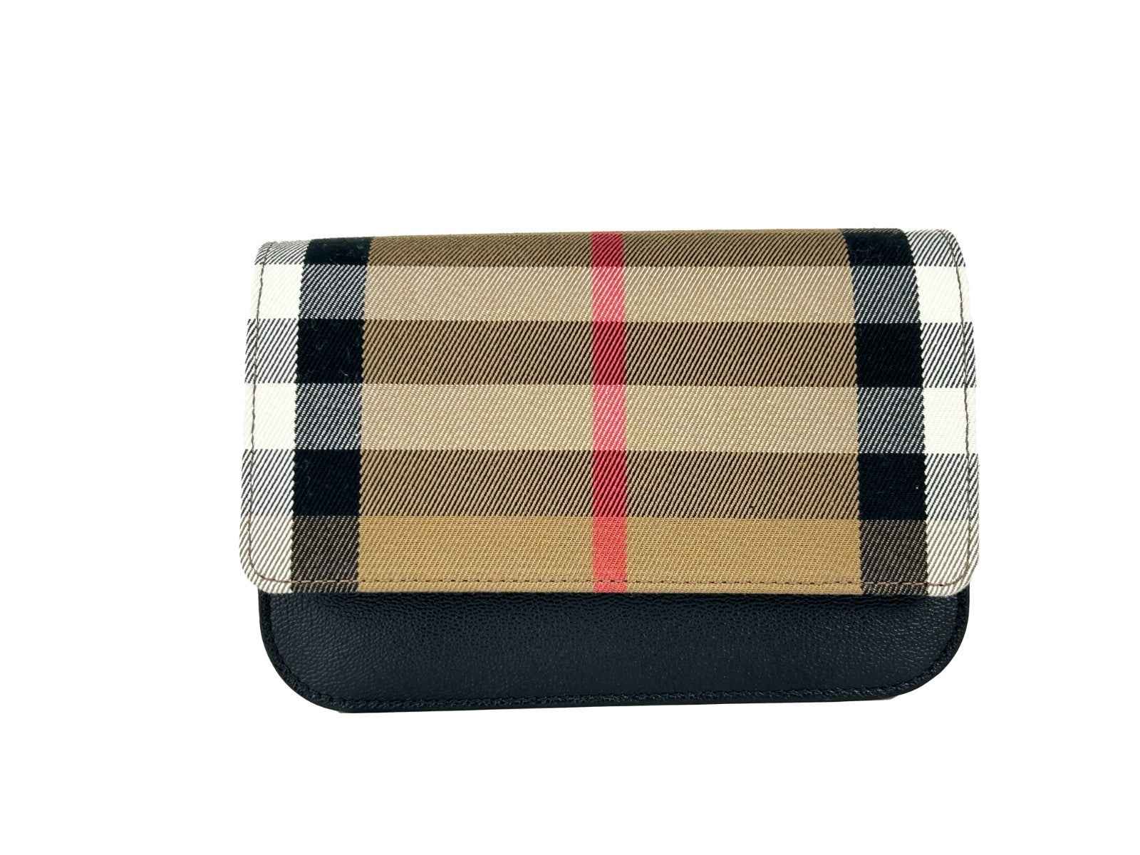 Burberry Small Leather Madison Crossbody Check Bag