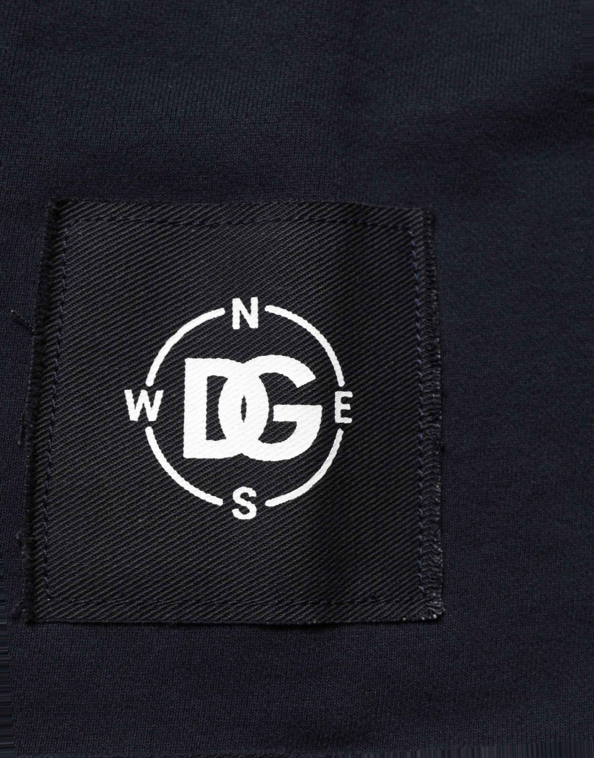 Dolce & Gabbana Dark Blue Logo Cotton Sweatshirt Sweater