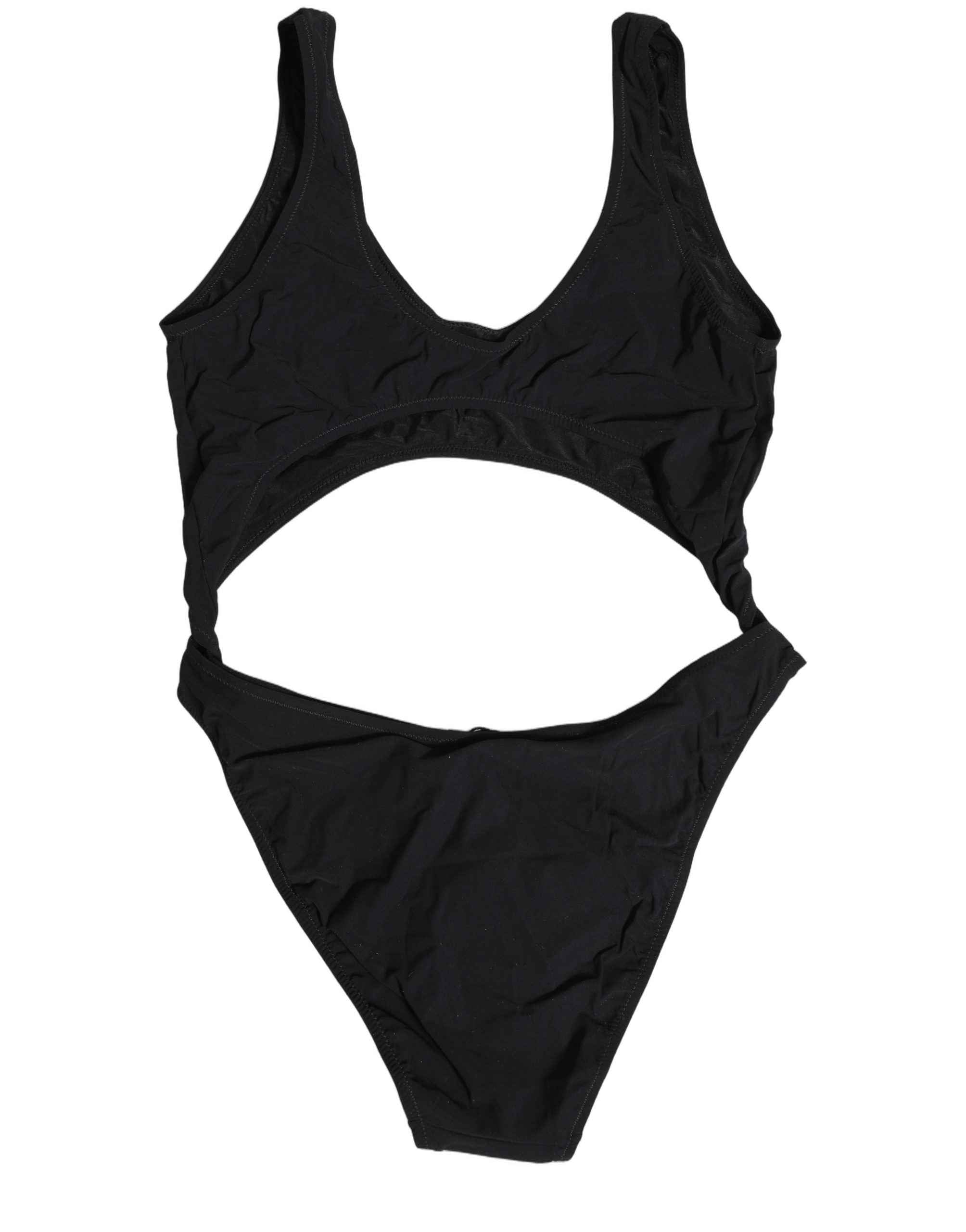 Dolce & Gabbana Black Cutout Logo One Piece Swimsuit Swimwear