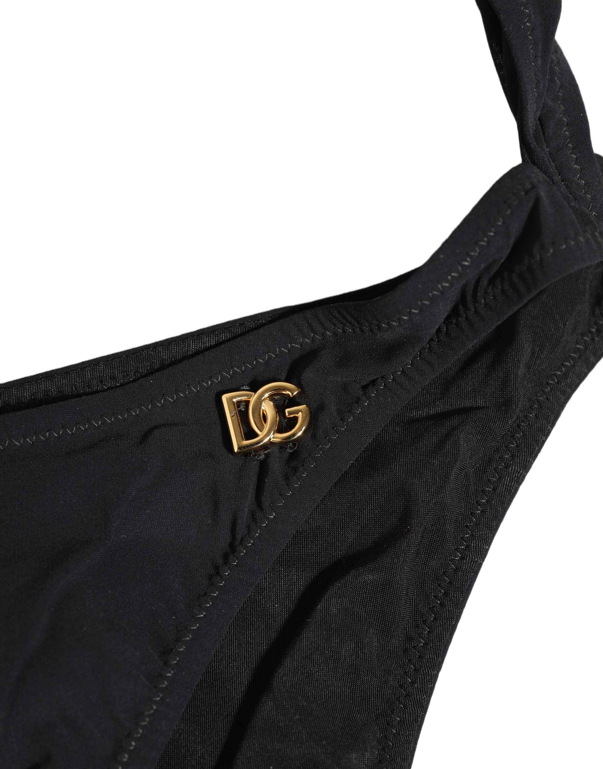 Dolce & Gabbana Black Cutout Logo One Piece Swimsuit Swimwear