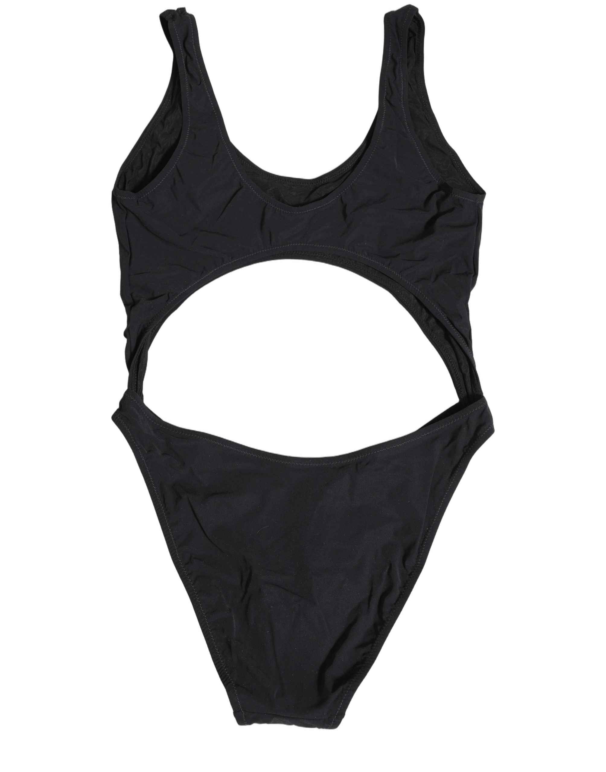 Dolce & Gabbana Black Cutout Logo One Piece Swimsuit Swimwear