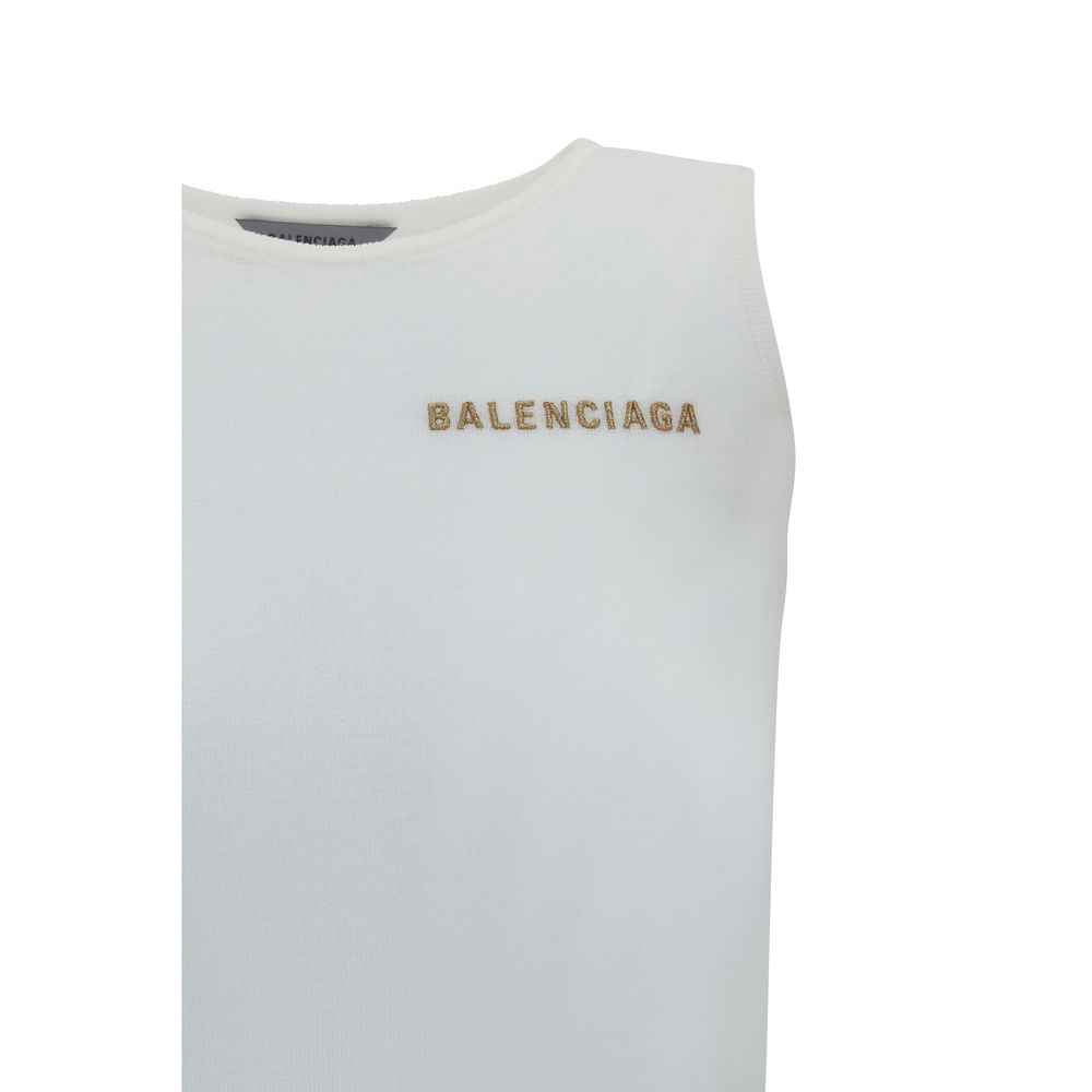 Balenciaga White Cotton Tank Tops