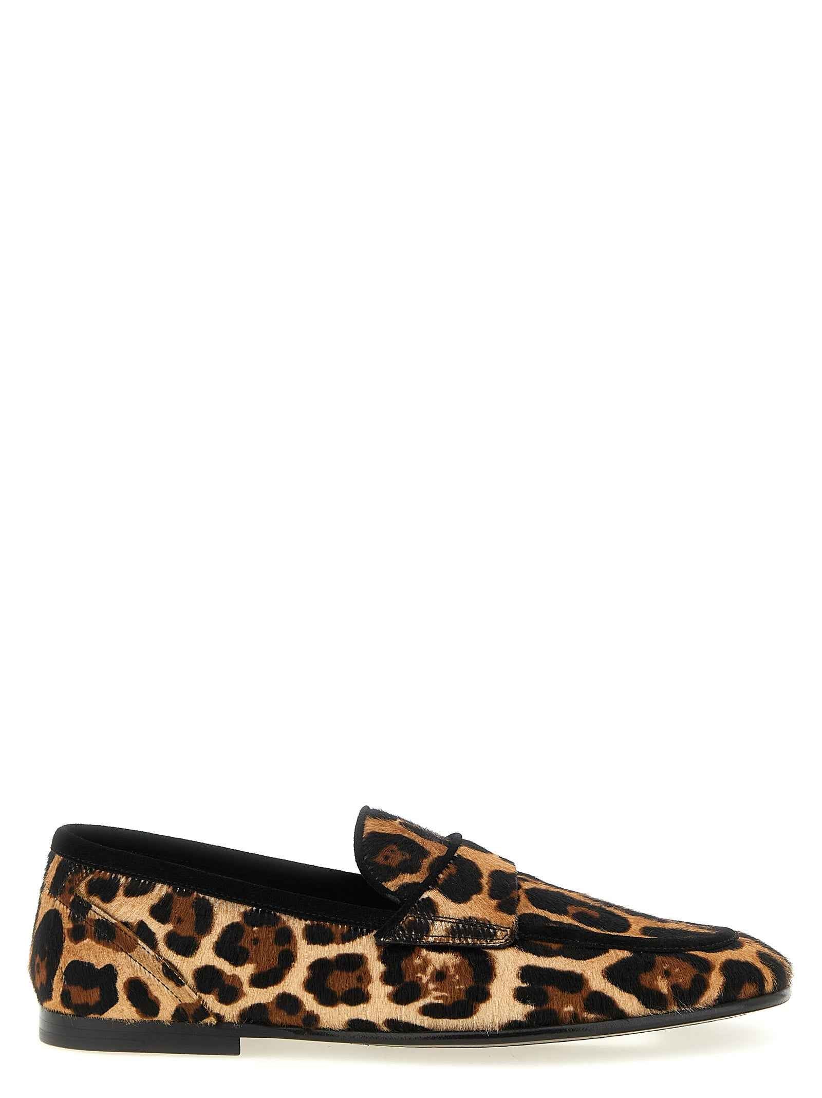 Dolce & Gabbana Brown Calfskin Slip-On Loafers