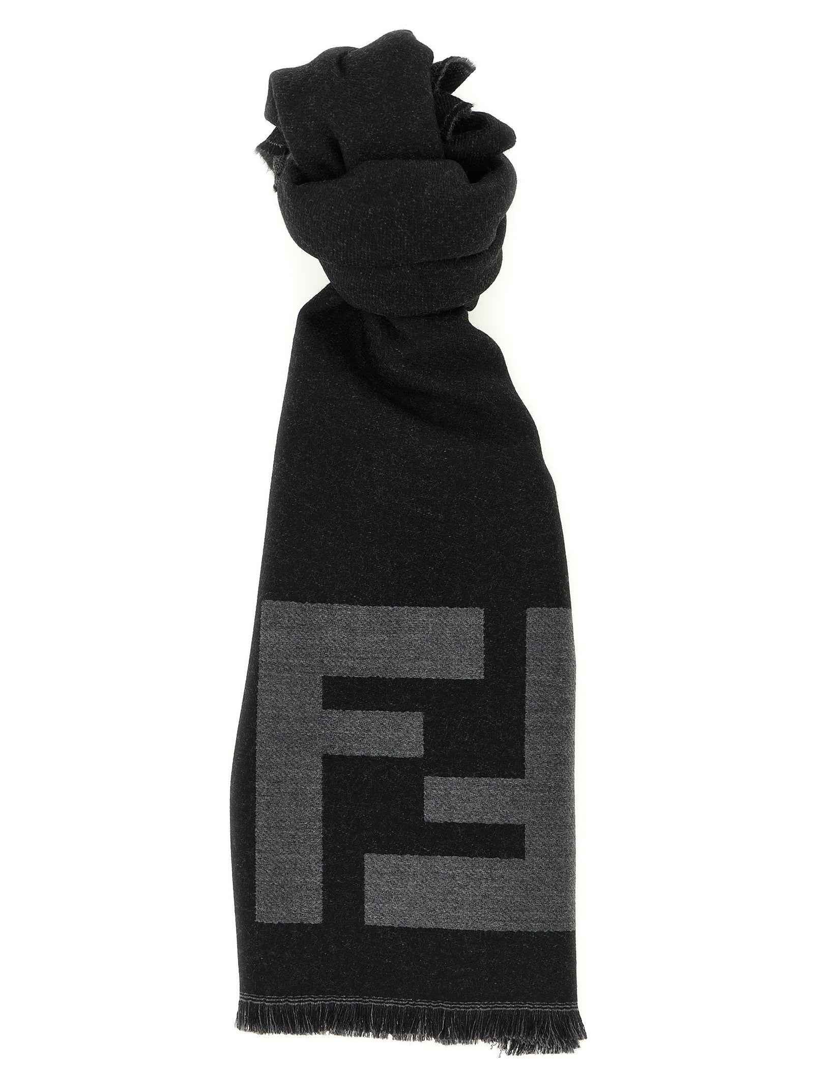 Fendi Black Virgin Wool Scarf