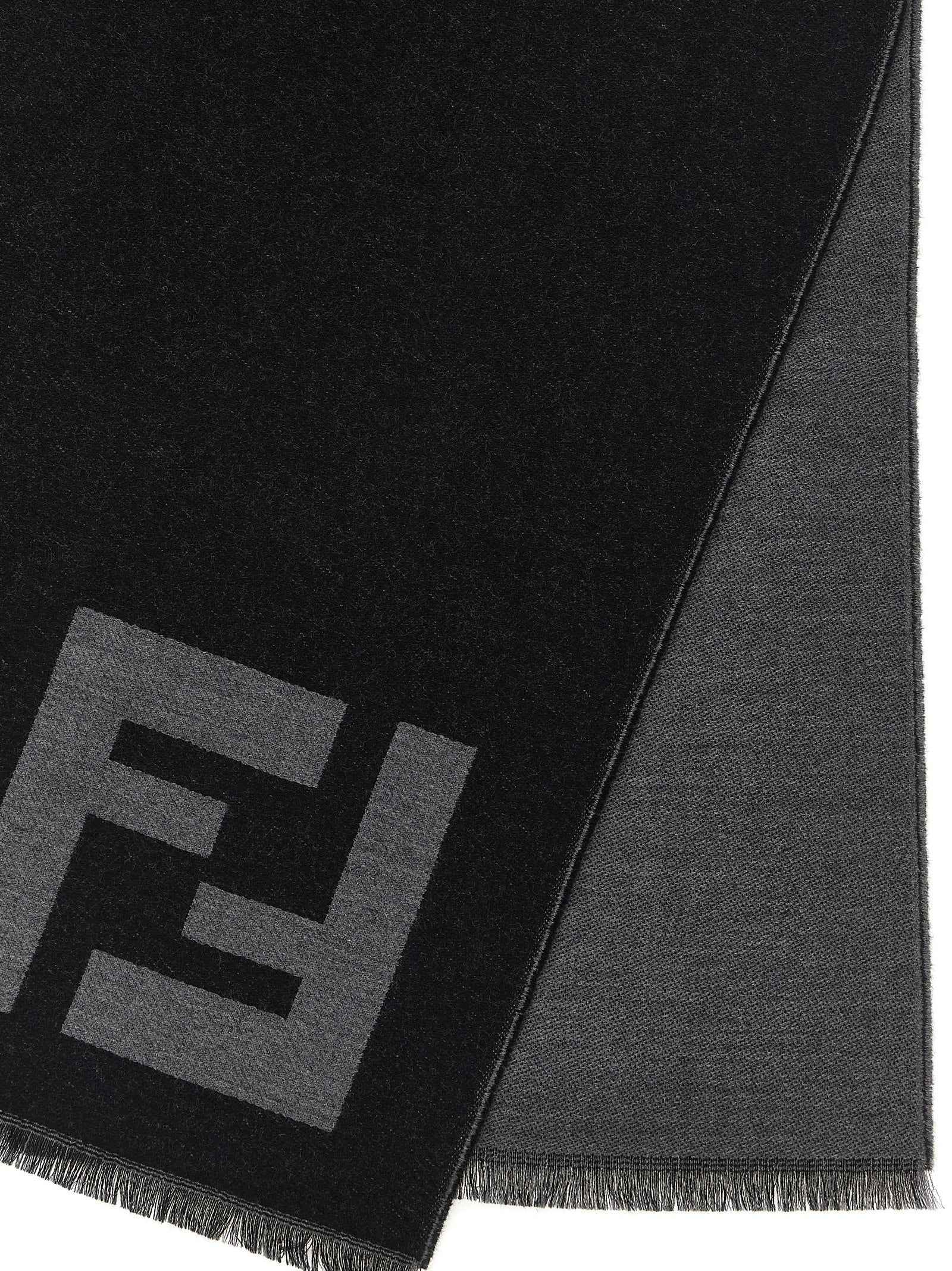 Fendi Black Virgin Wool Scarf