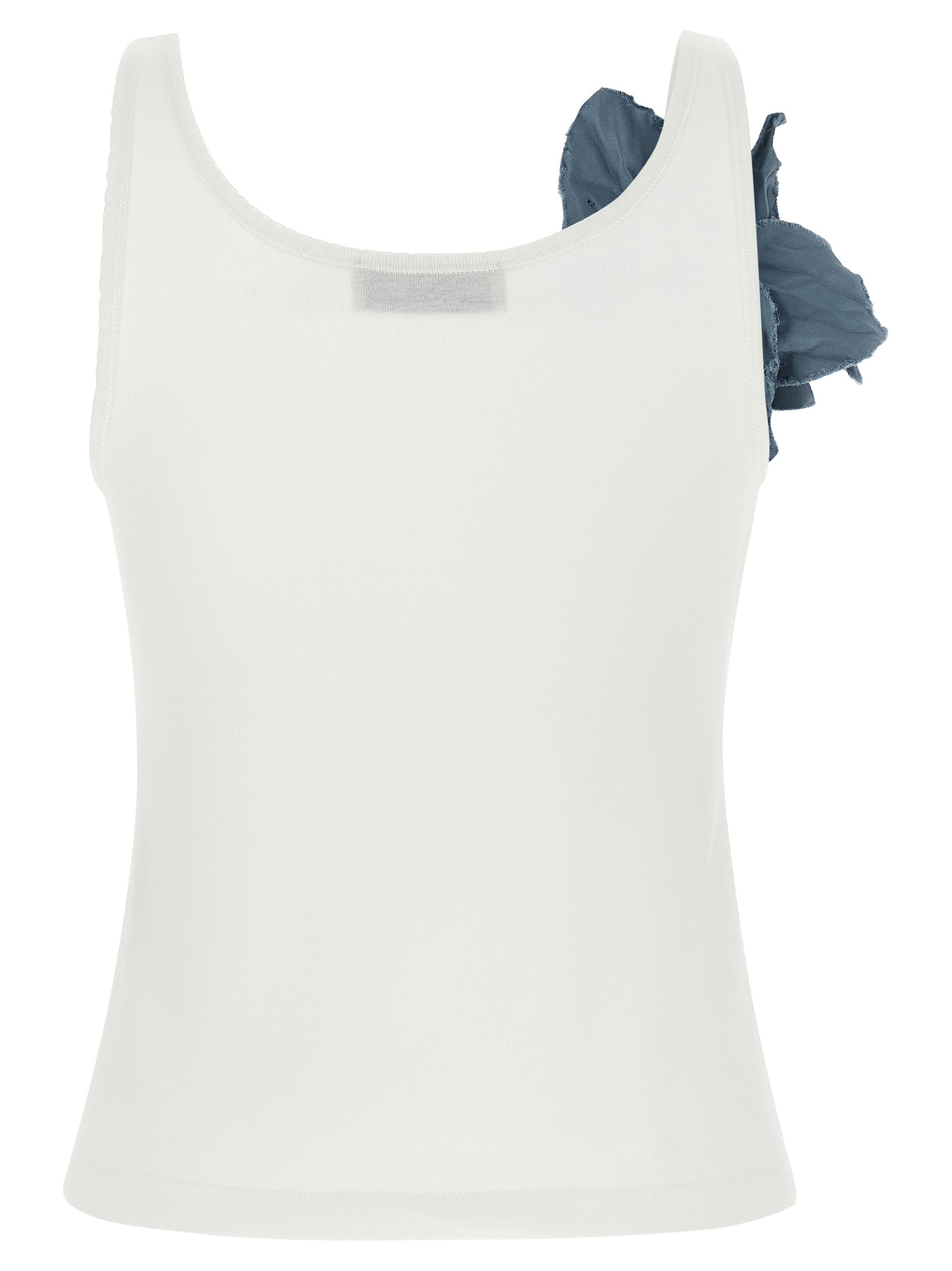 Tory Burch Blue Cotton Sleeveles T-Shirt
