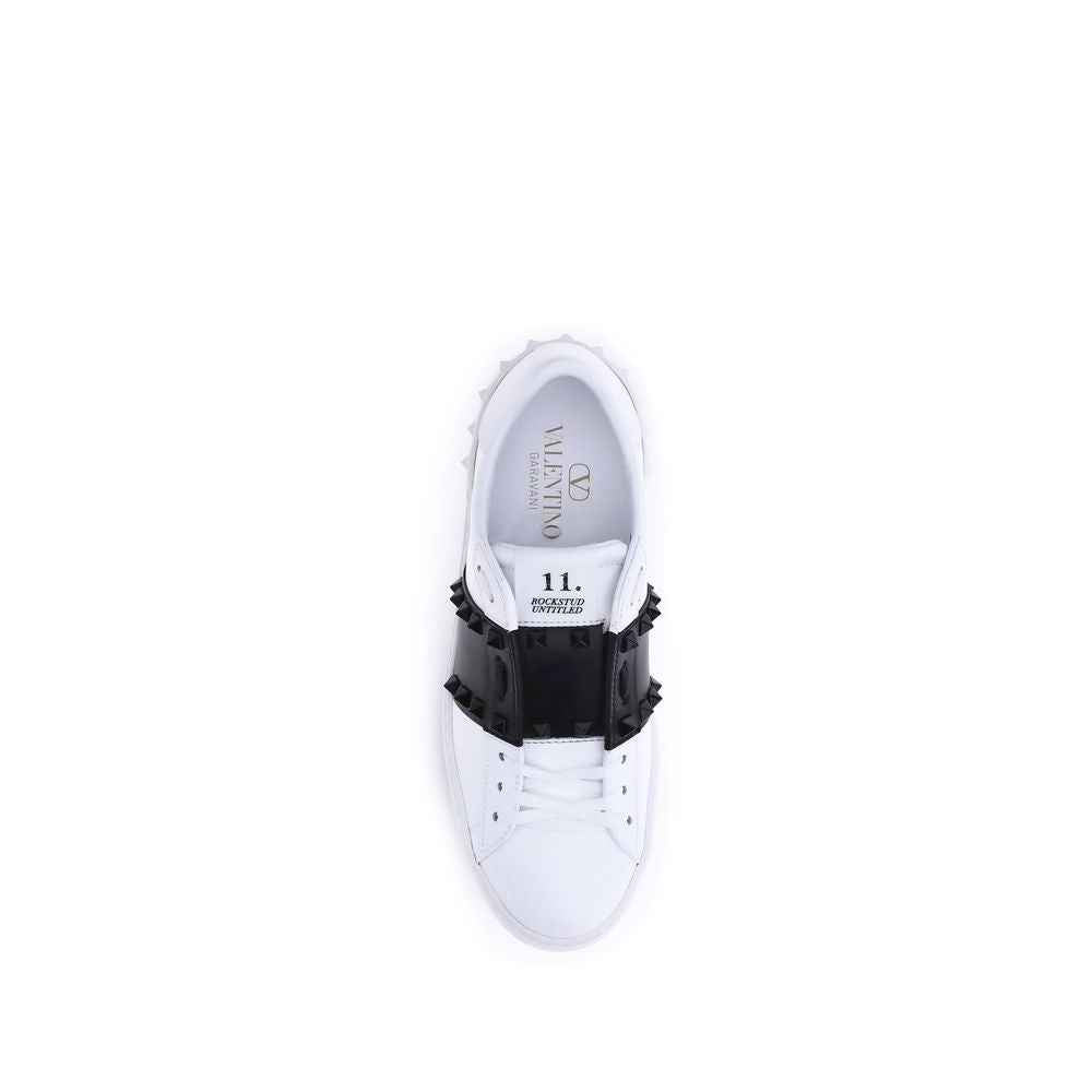 Valentino Garavani White Calf Leather Bos Taurus Low Top Sneakers