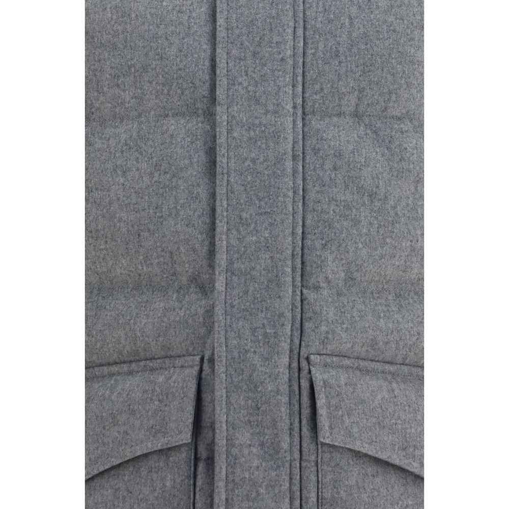 Brunello Cucinelli Gray Cashmere Full-Length Jacket