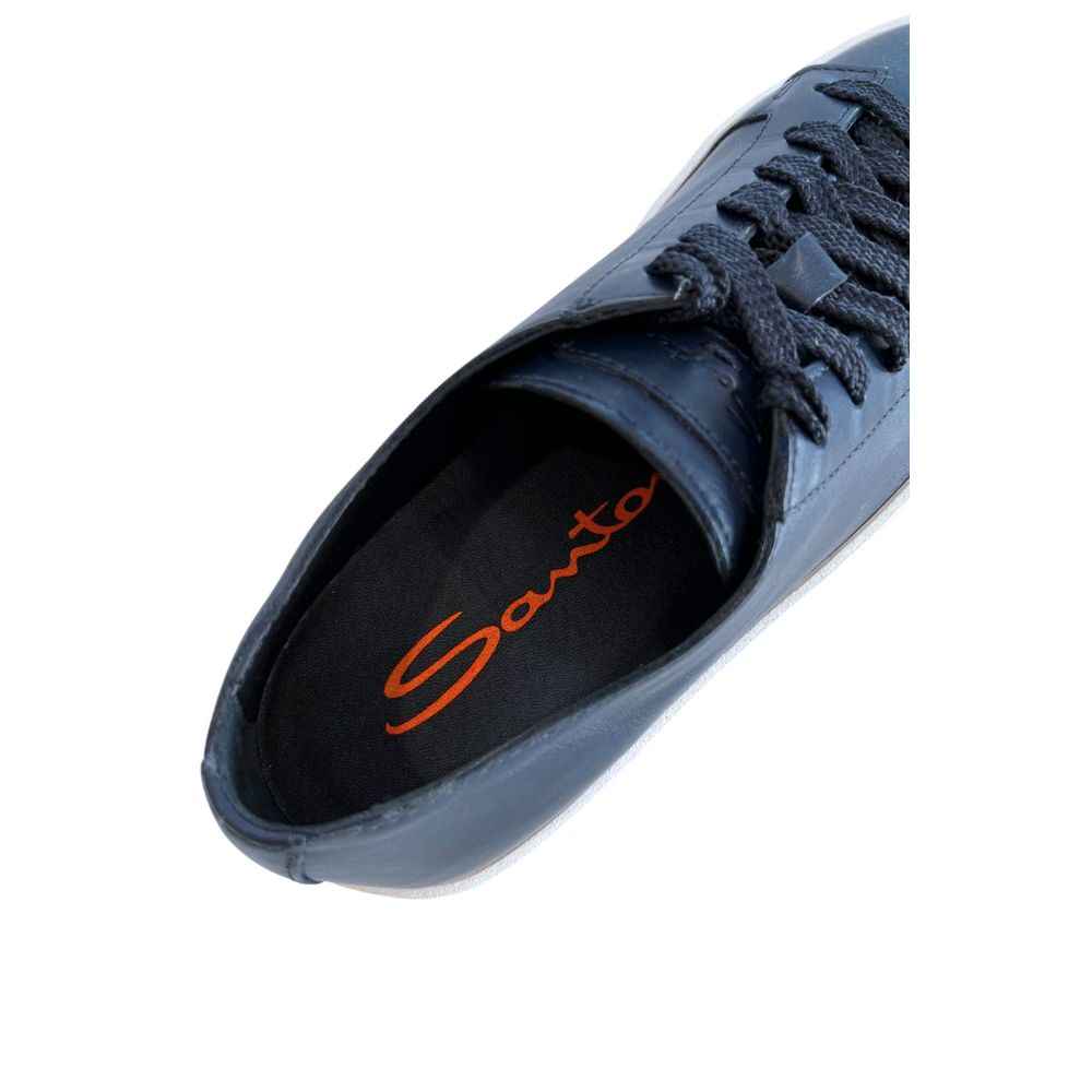 Santoni Blue Leather Women Sneaker