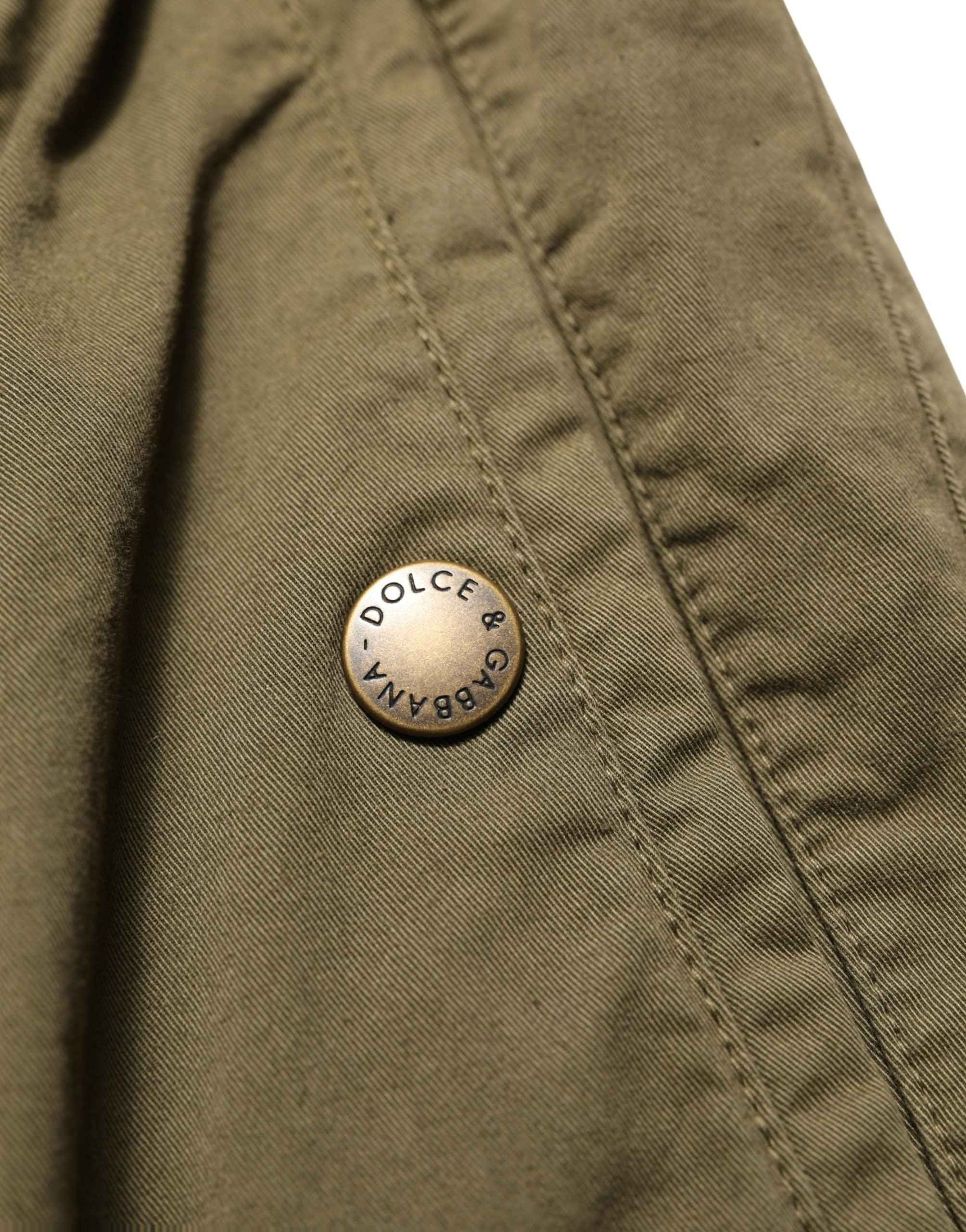 Dolce & Gabbana Olive Green High Waist Cargo Trouser Pants